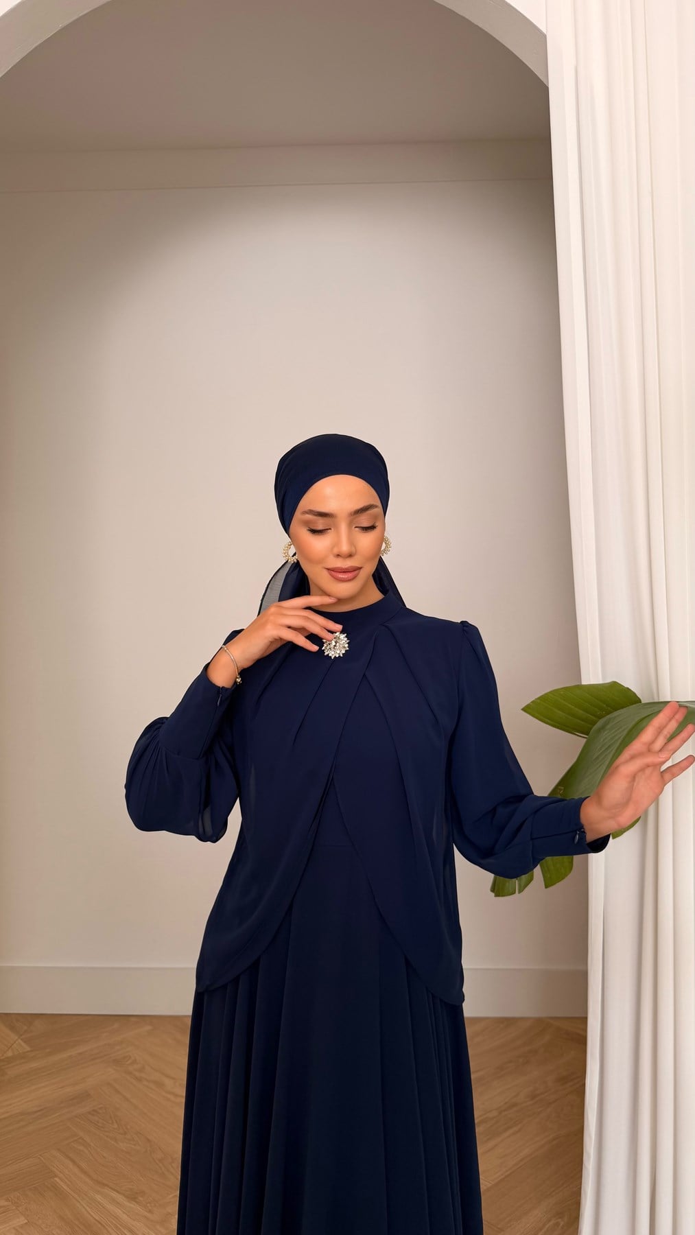 4948 T Bayan Elbise-Lacivert