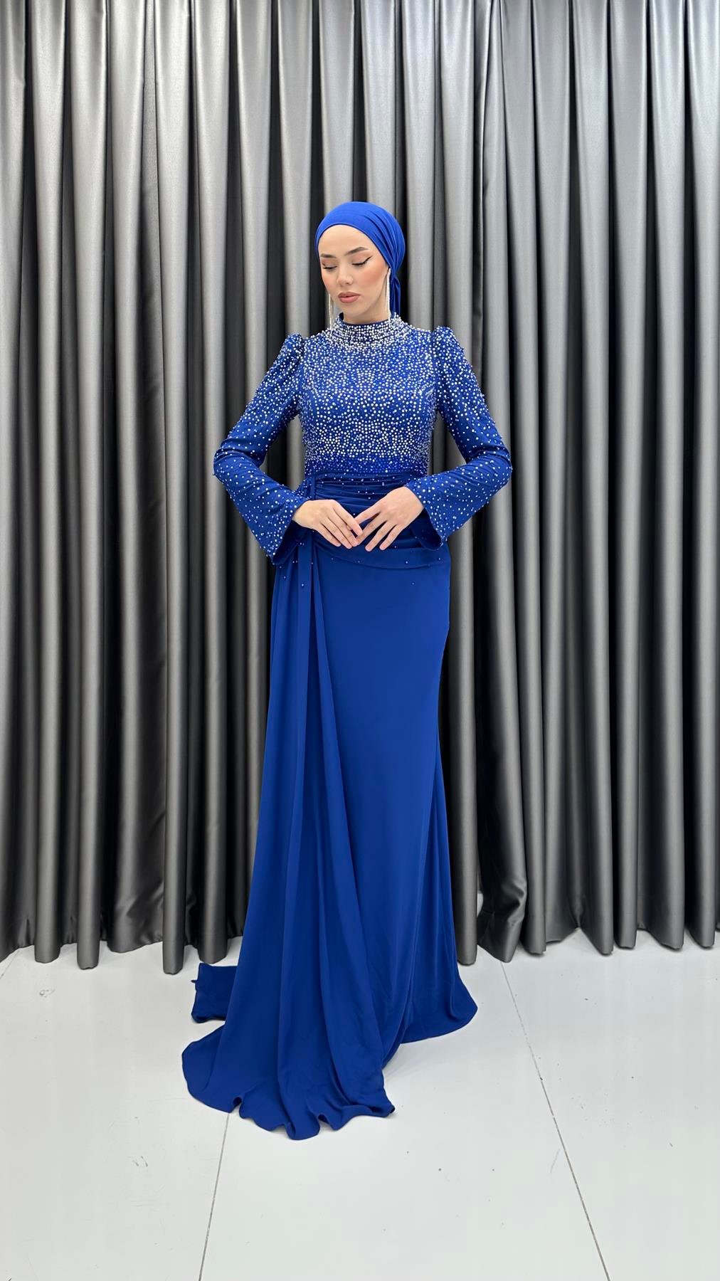 4992 H Ayşin Abiye-Saks Mavi