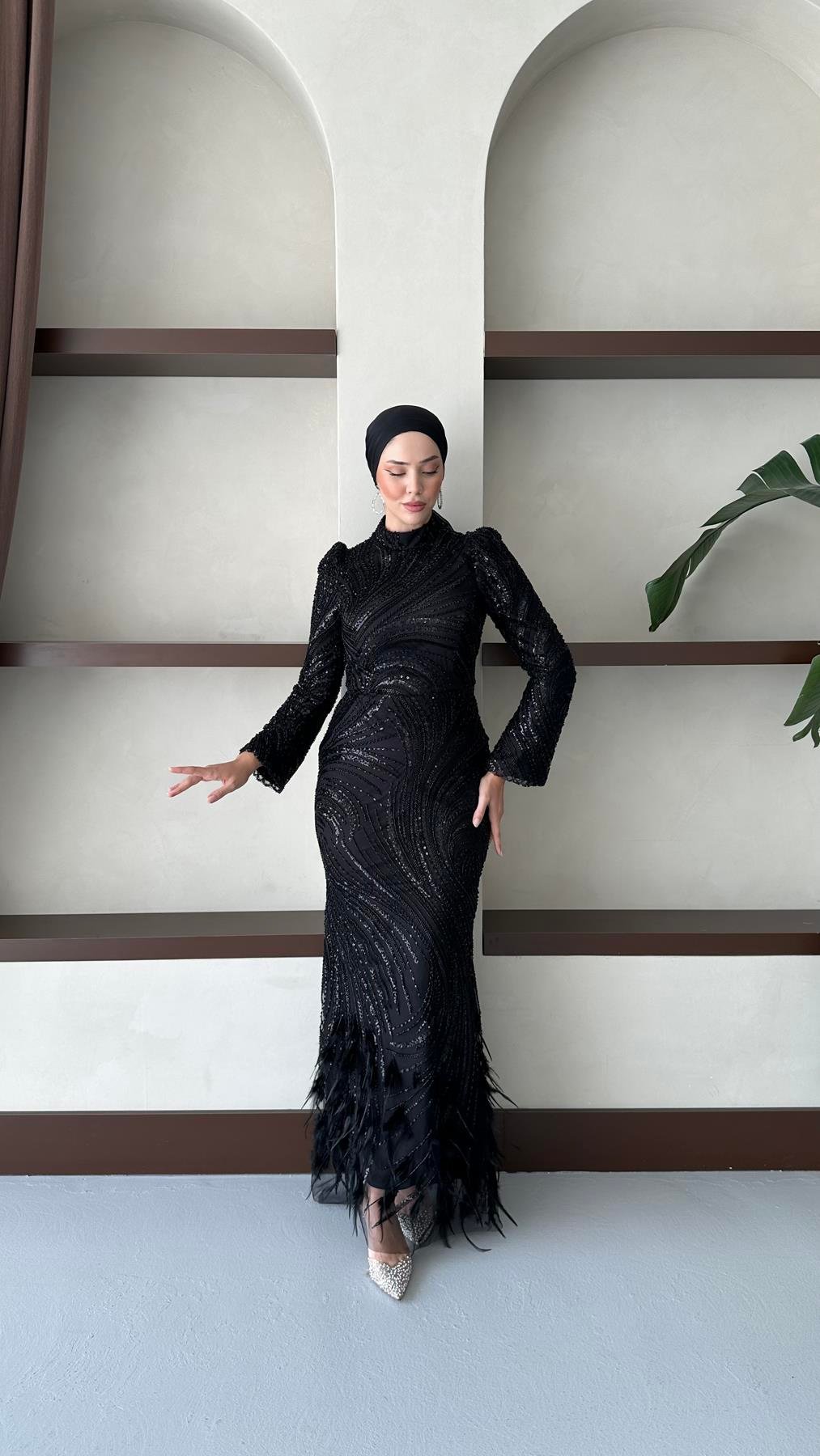 5039 H Ahenk Abiye-Siyah