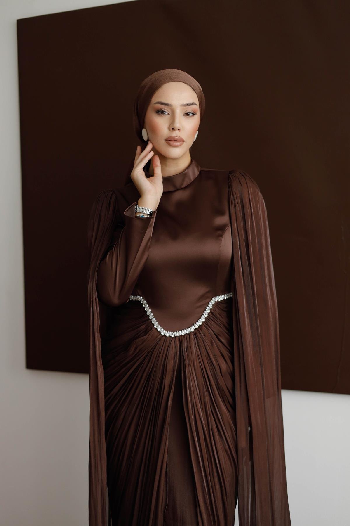 5131 H Şehrezat Abiye-Kahve Rengi