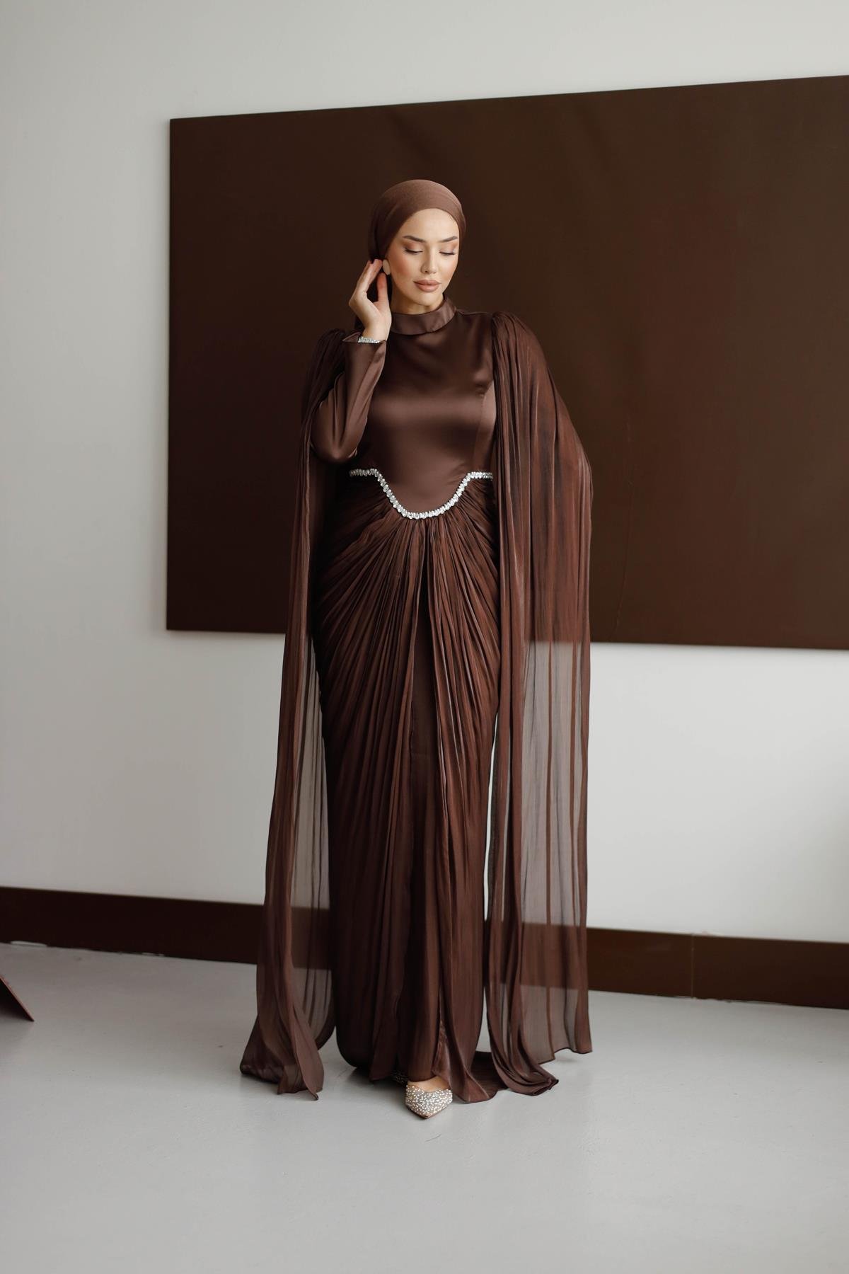 5131 H Şehrezat Abiye-Kahve Rengi