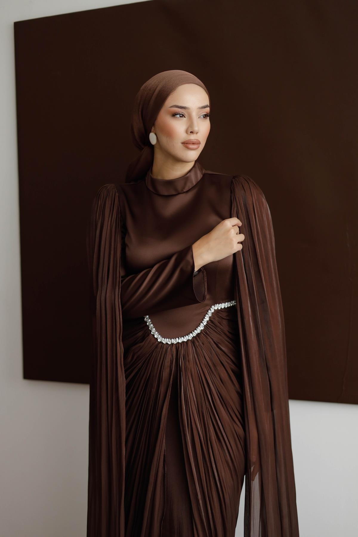 5131 H Şehrezat Abiye-Kahve Rengi