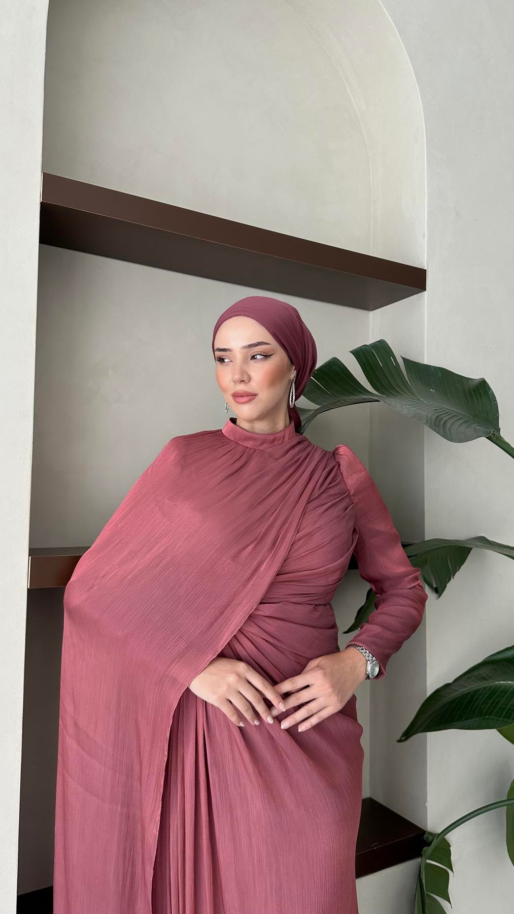 5214 D Abiye Elbise-berry