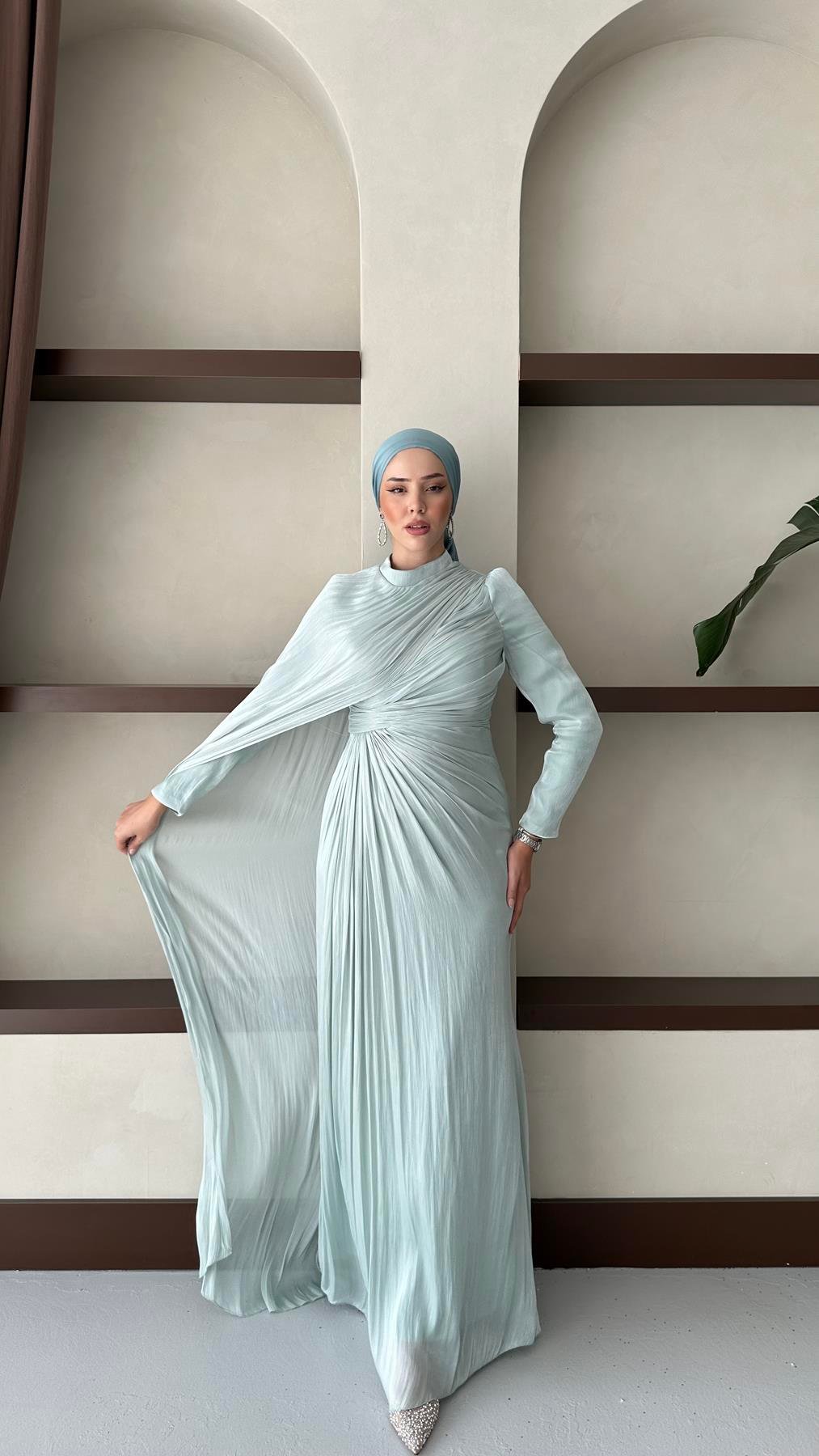 5214 D Abiye Elbise-Mint