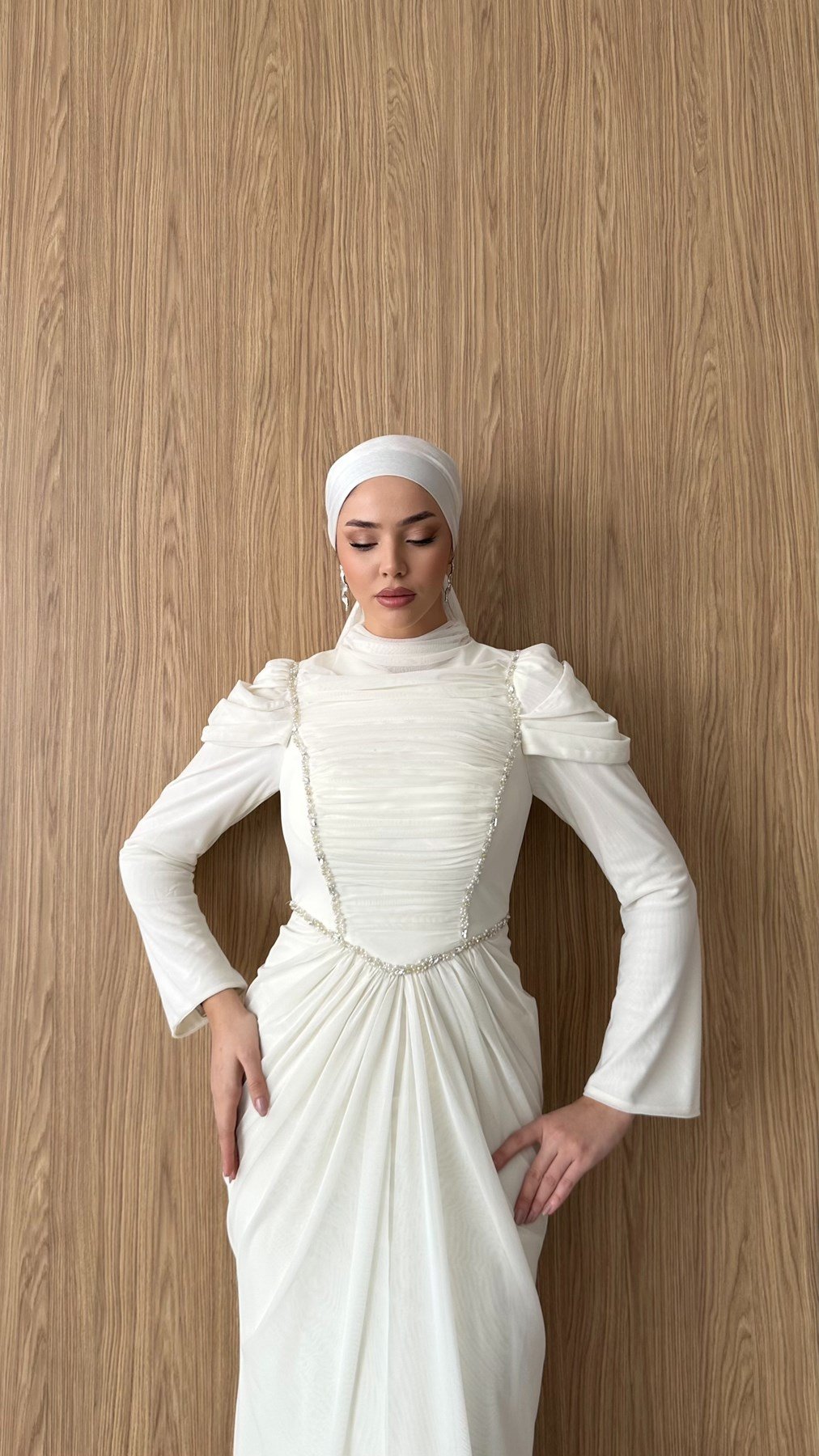 5232 H Elegance Abiye-Bej