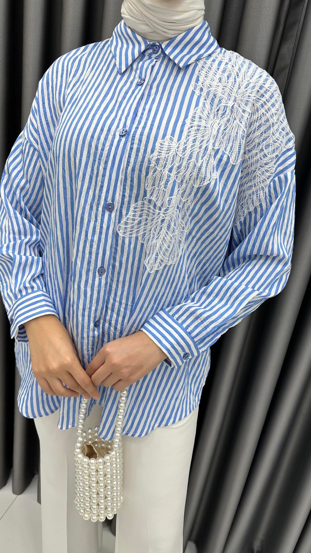 5605 B Bayan Tunik-Mavi