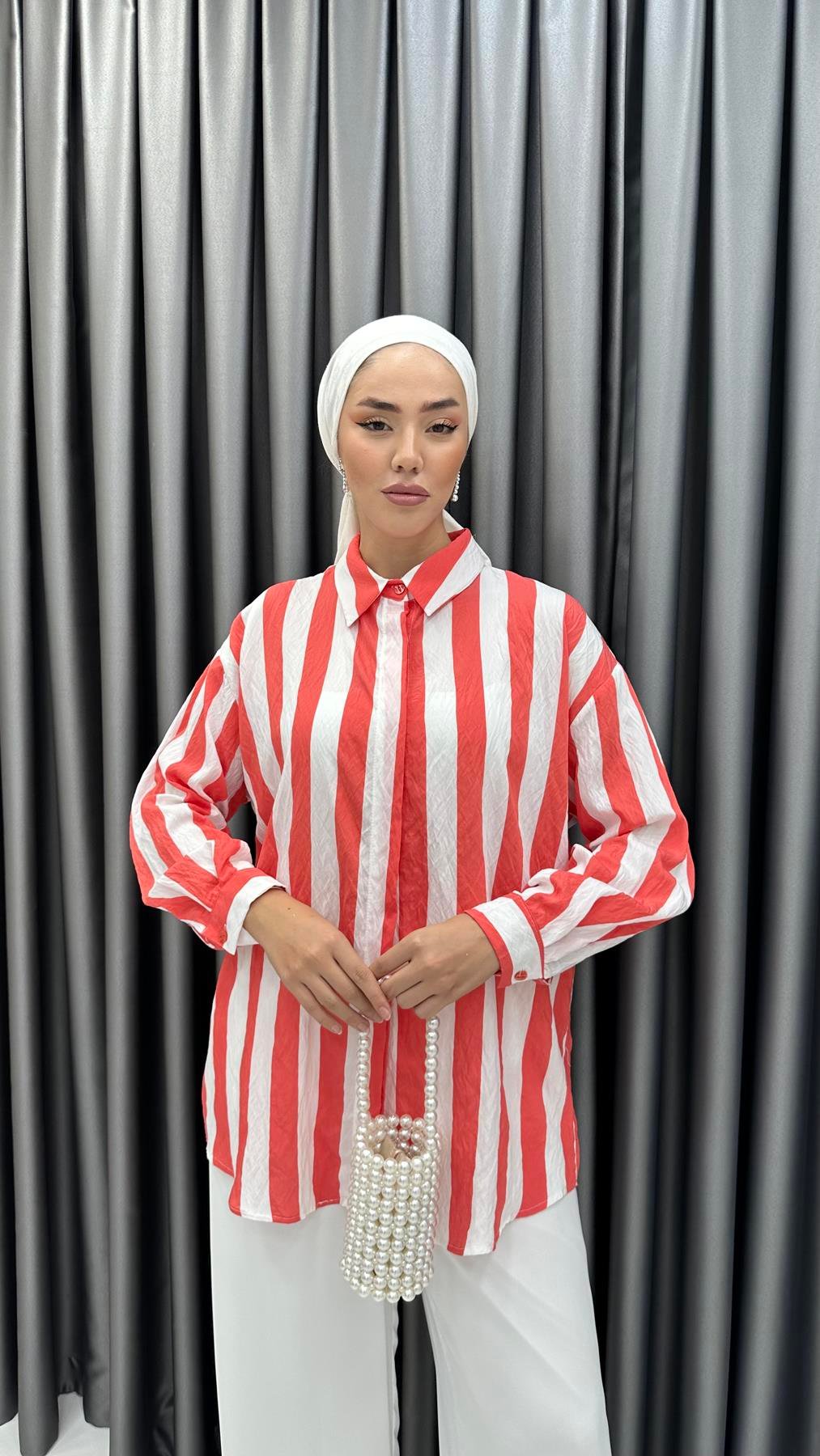 5612 B Bayan Tunik-Kırmızı