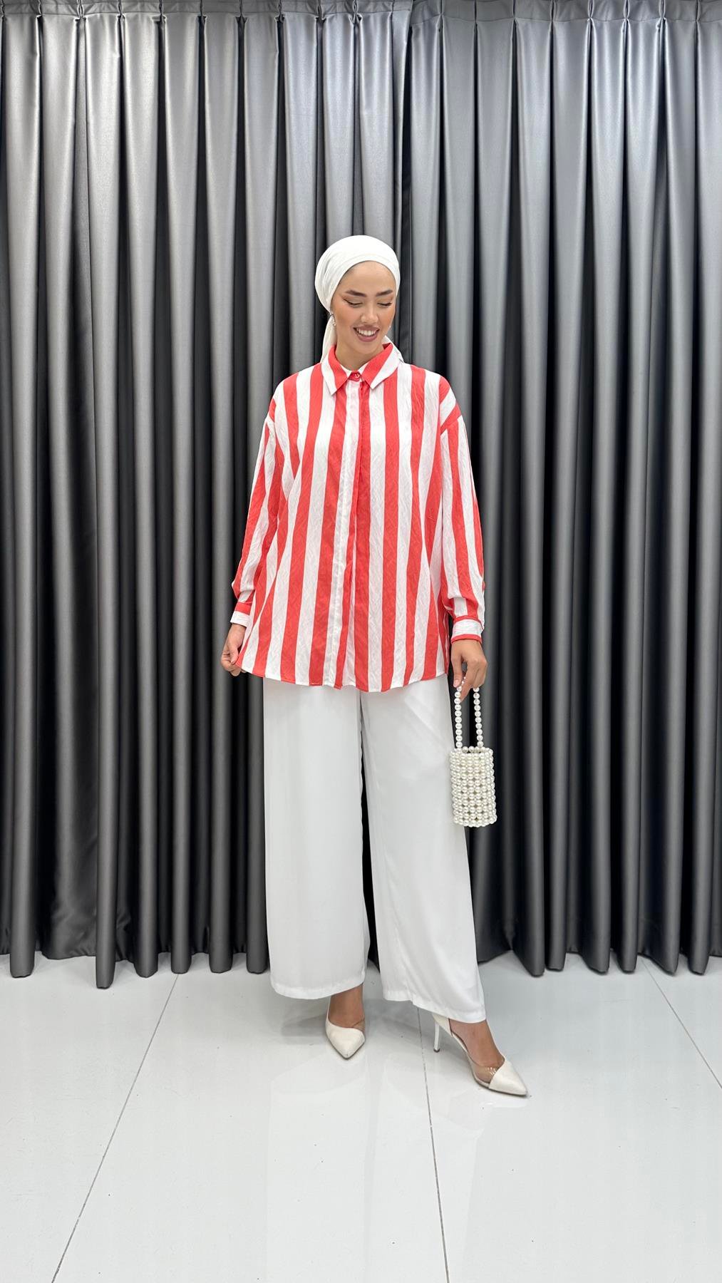 5612 B Bayan Tunik-Kırmızı