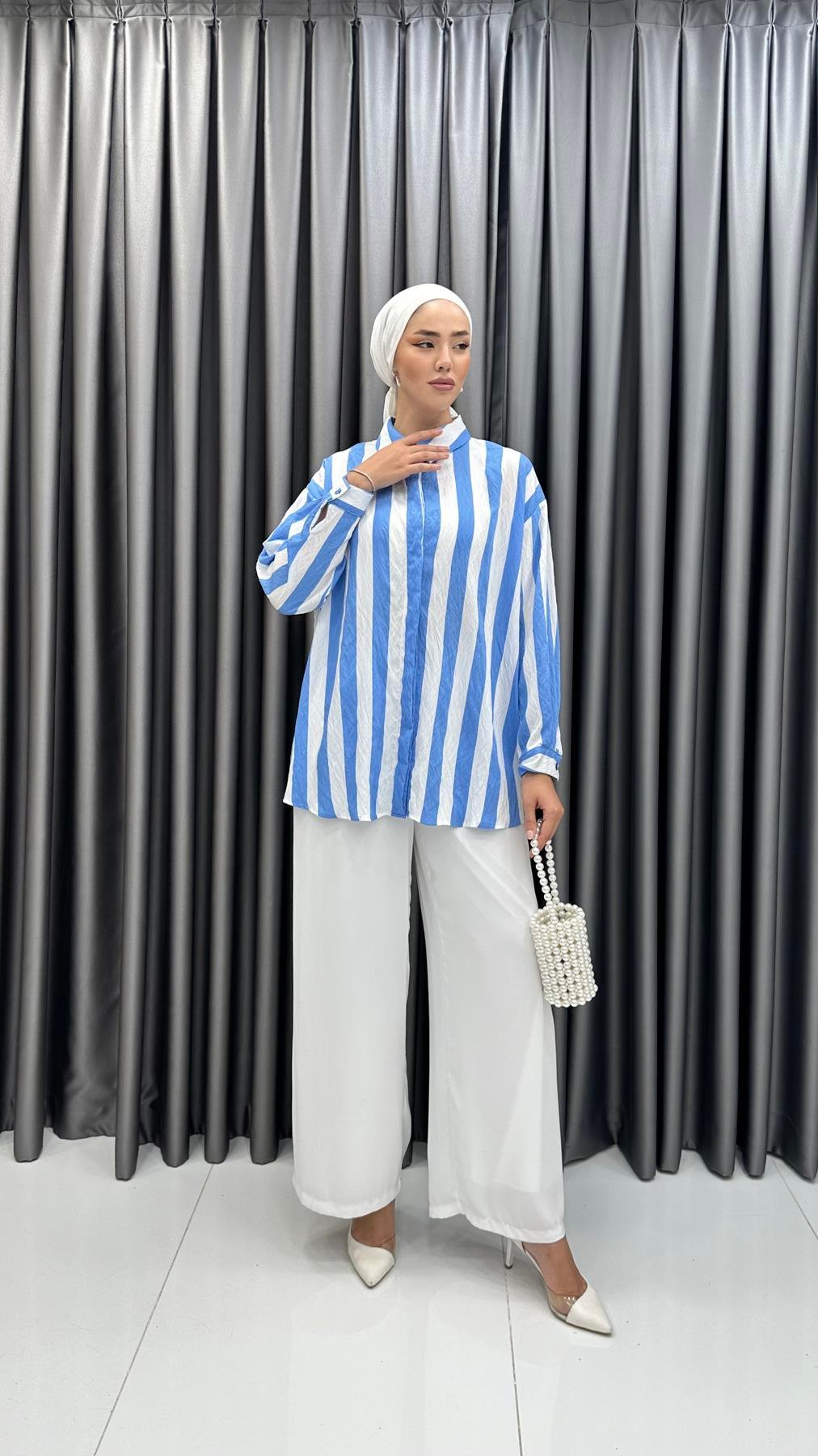 5612 B Bayan Tunik-Mavi