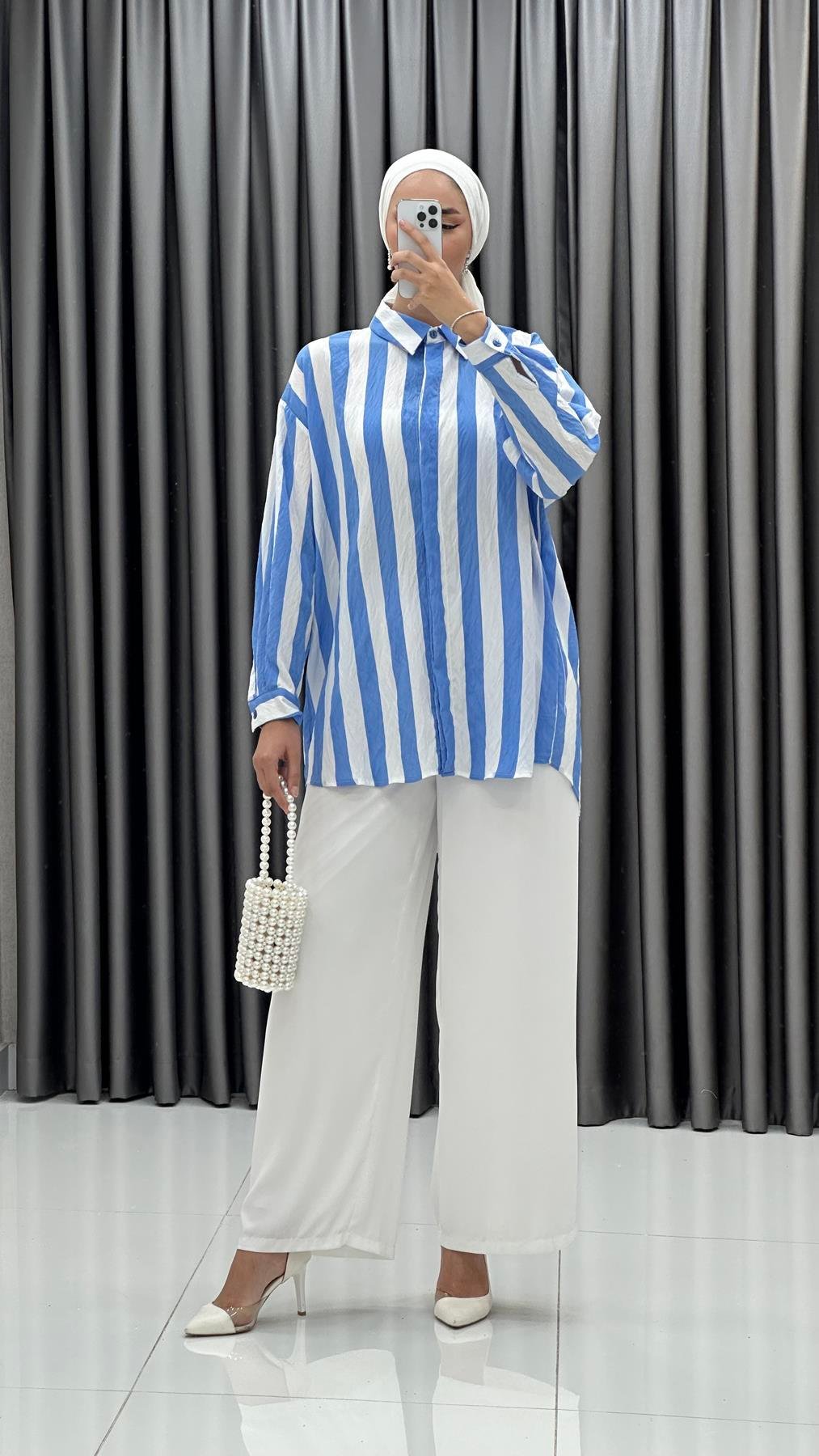 5612 B Bayan Tunik-Mavi