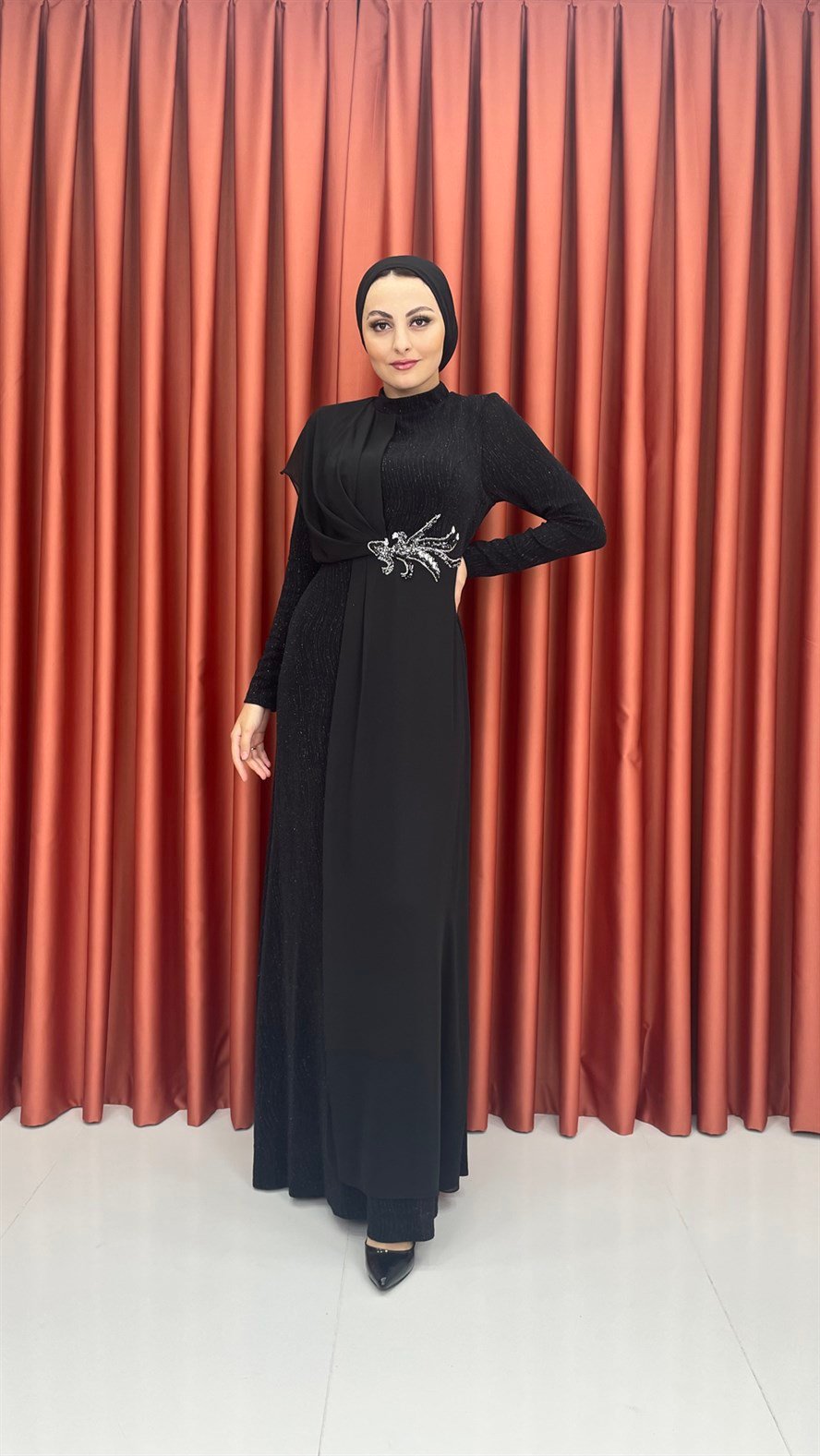 563 G Abiye Elbise-Siyah