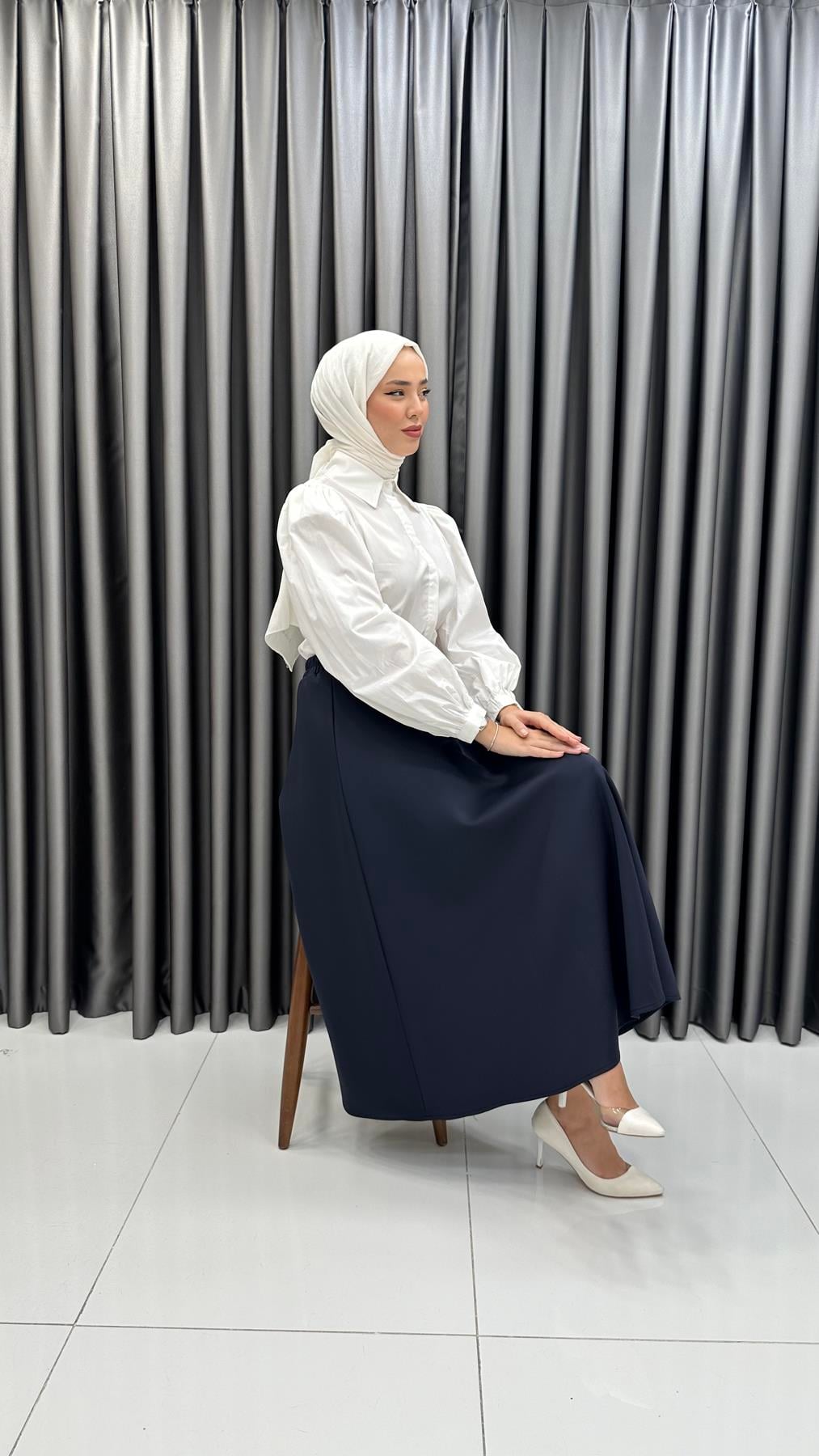 7047 W Bayan Gömlek-Beyaz