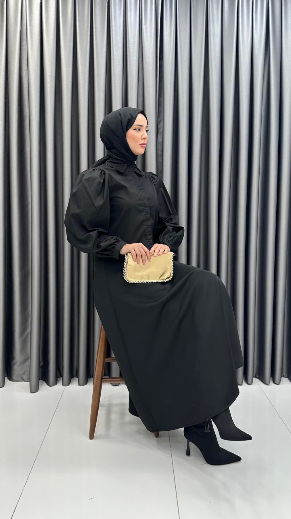 7047 W Bayan Gömlek-Siyah