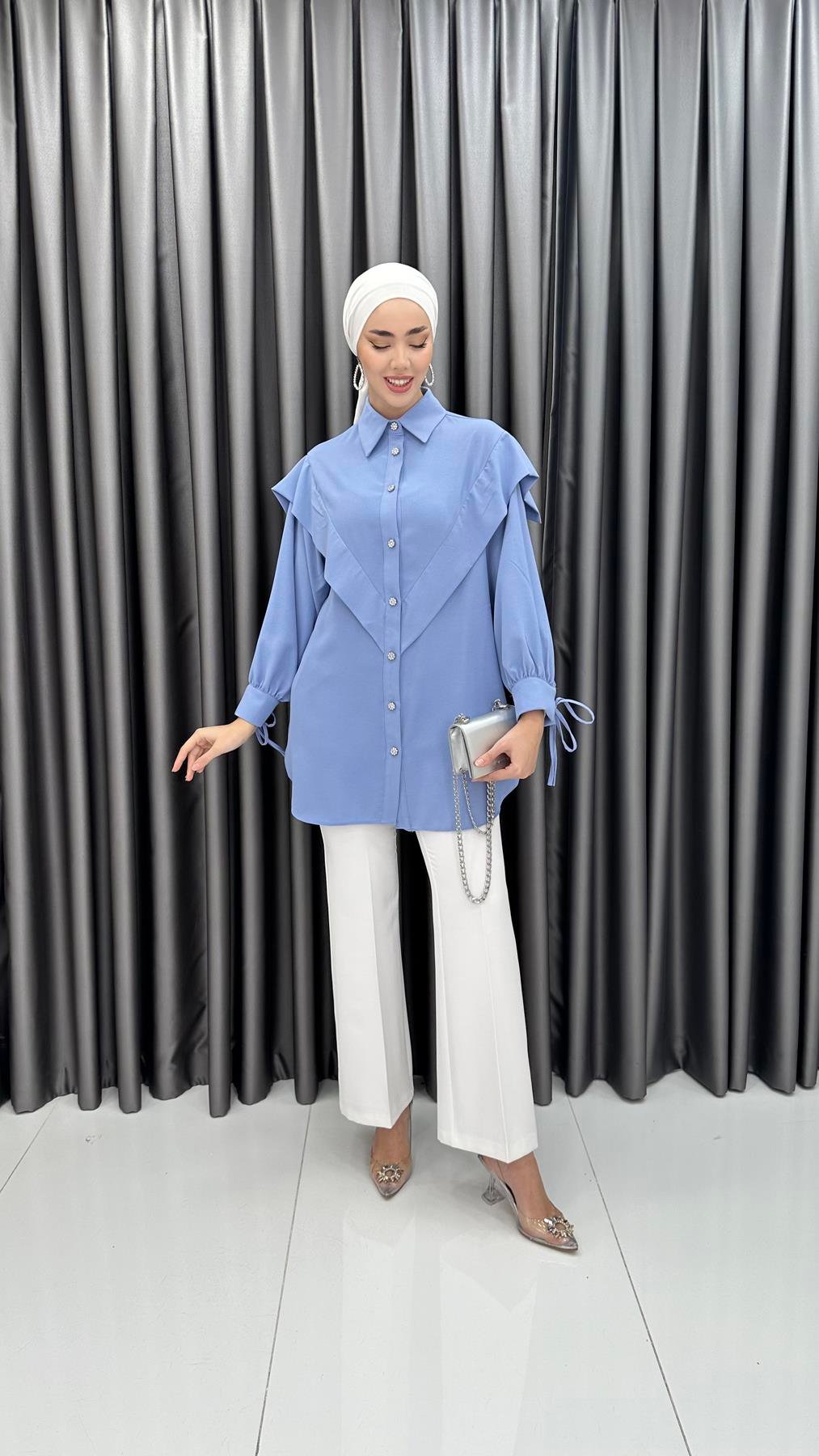 7100 L Bayan Tunik-Mavi