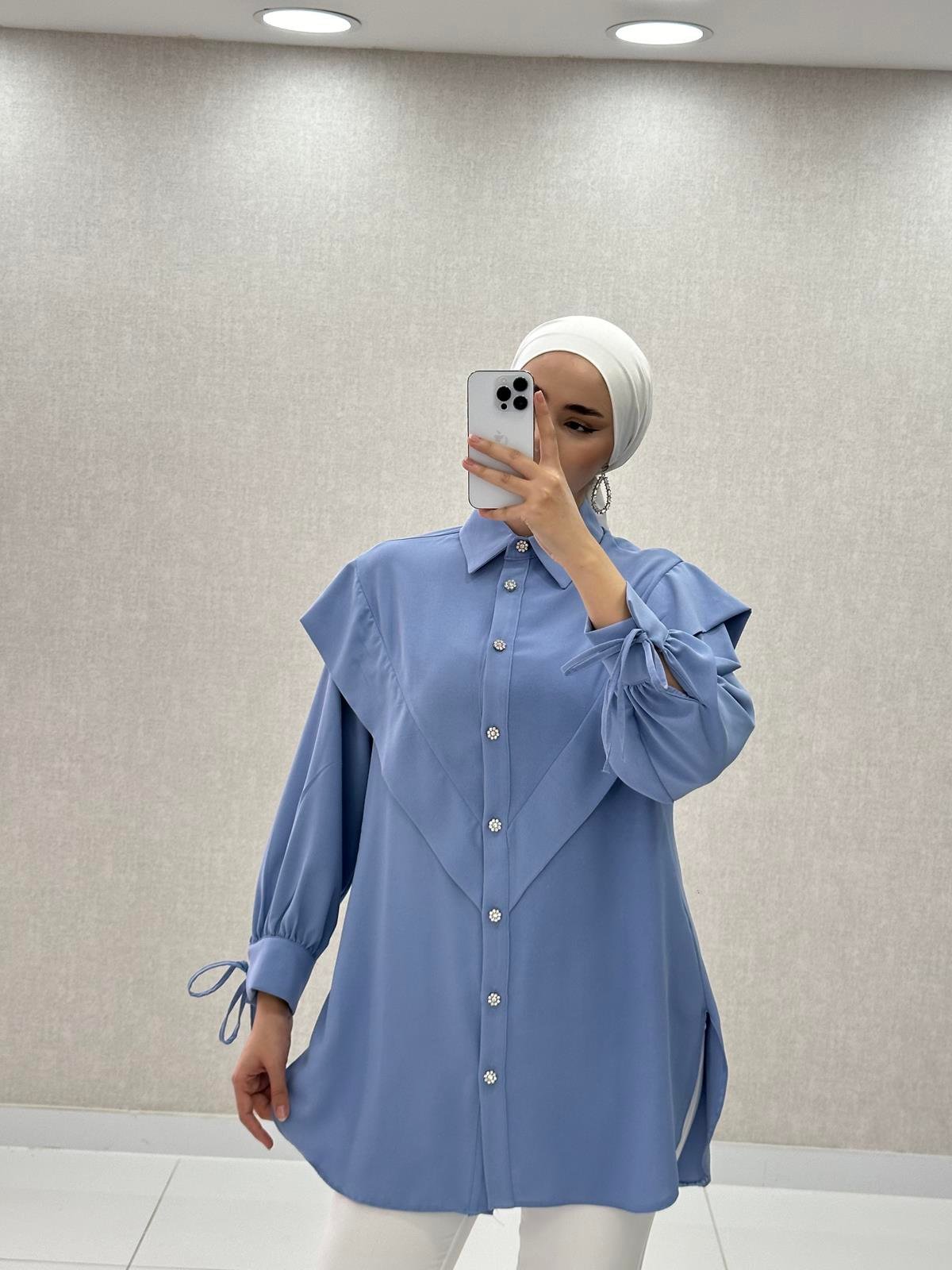 7100 L Bayan Tunik-Mavi