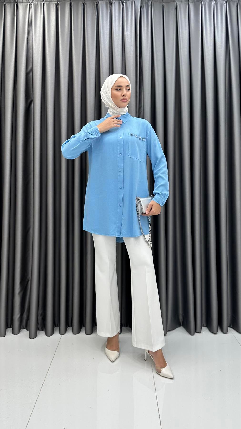 7108 M Bayan Tunik-Mavi