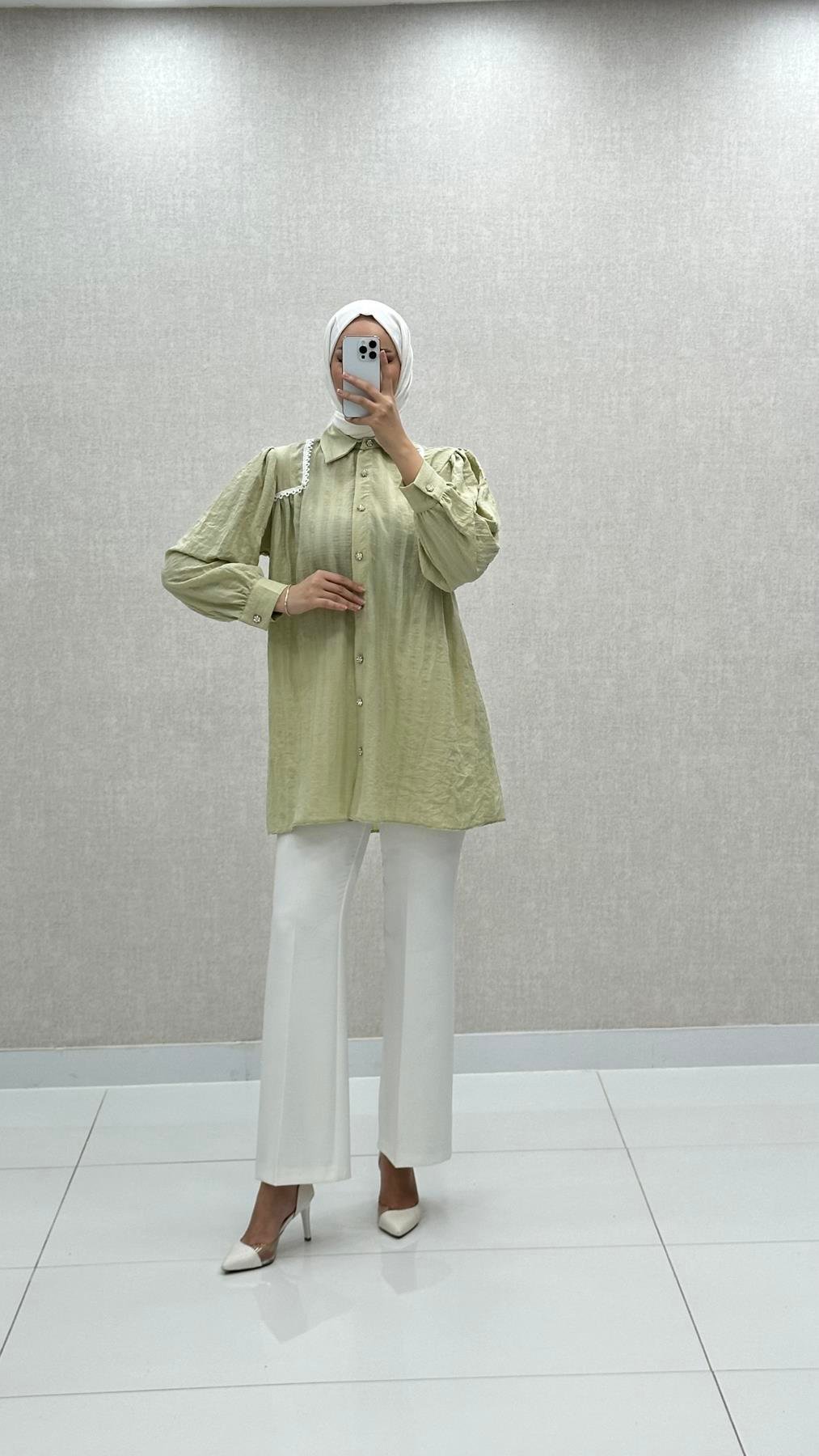 7217 L Bayan Tunik-Yeşil