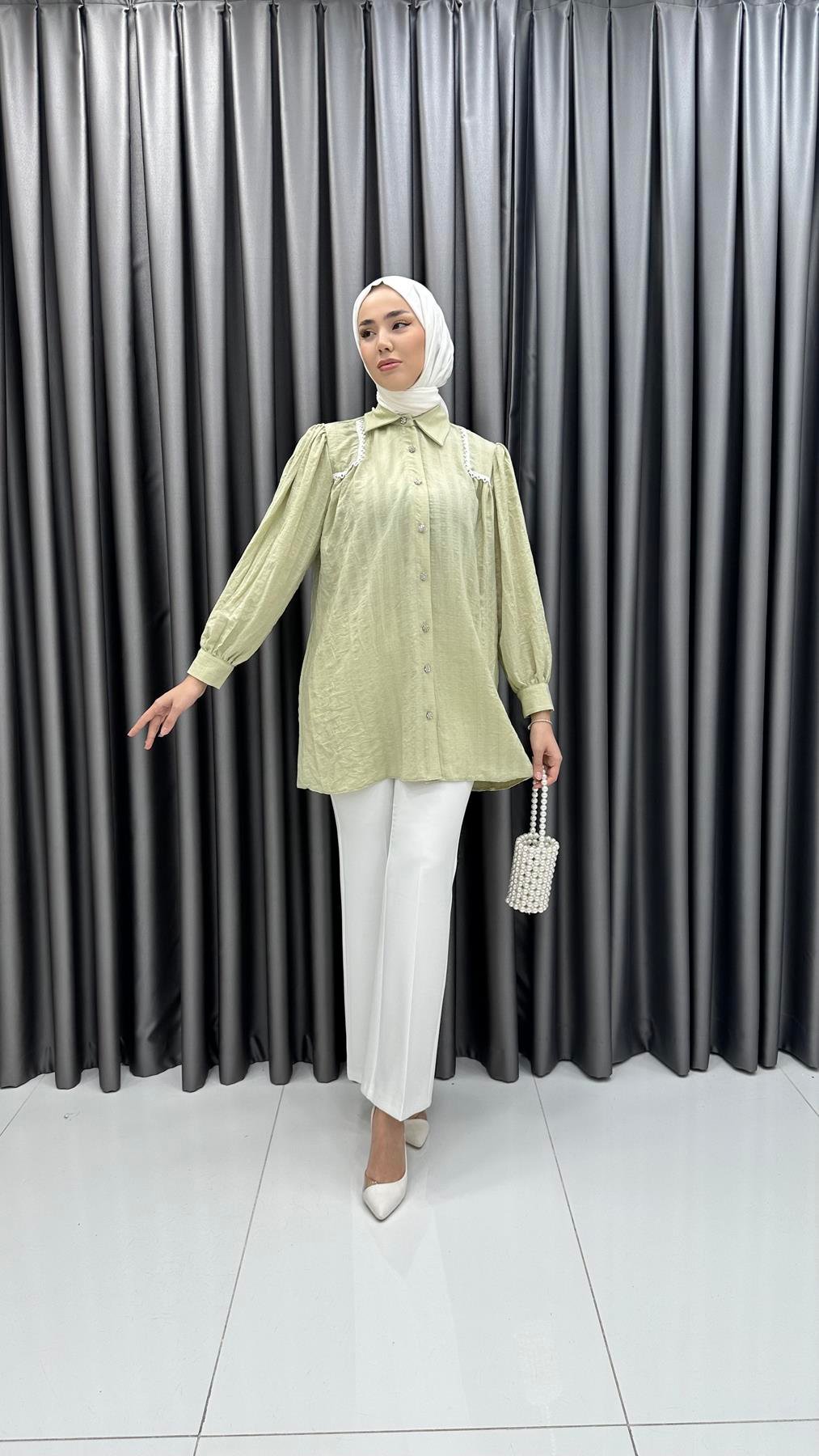 7217 L Bayan Tunik-Yeşil