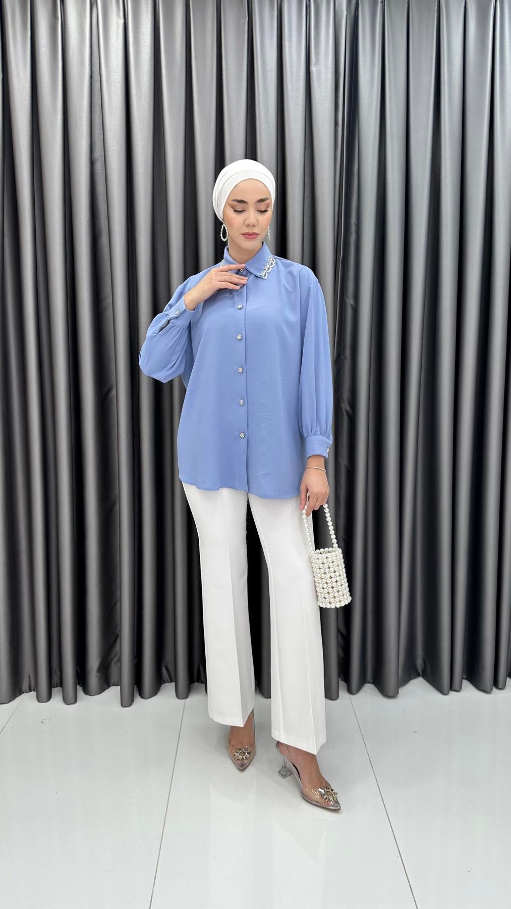 7272 L Bayan Tunik-Mavi