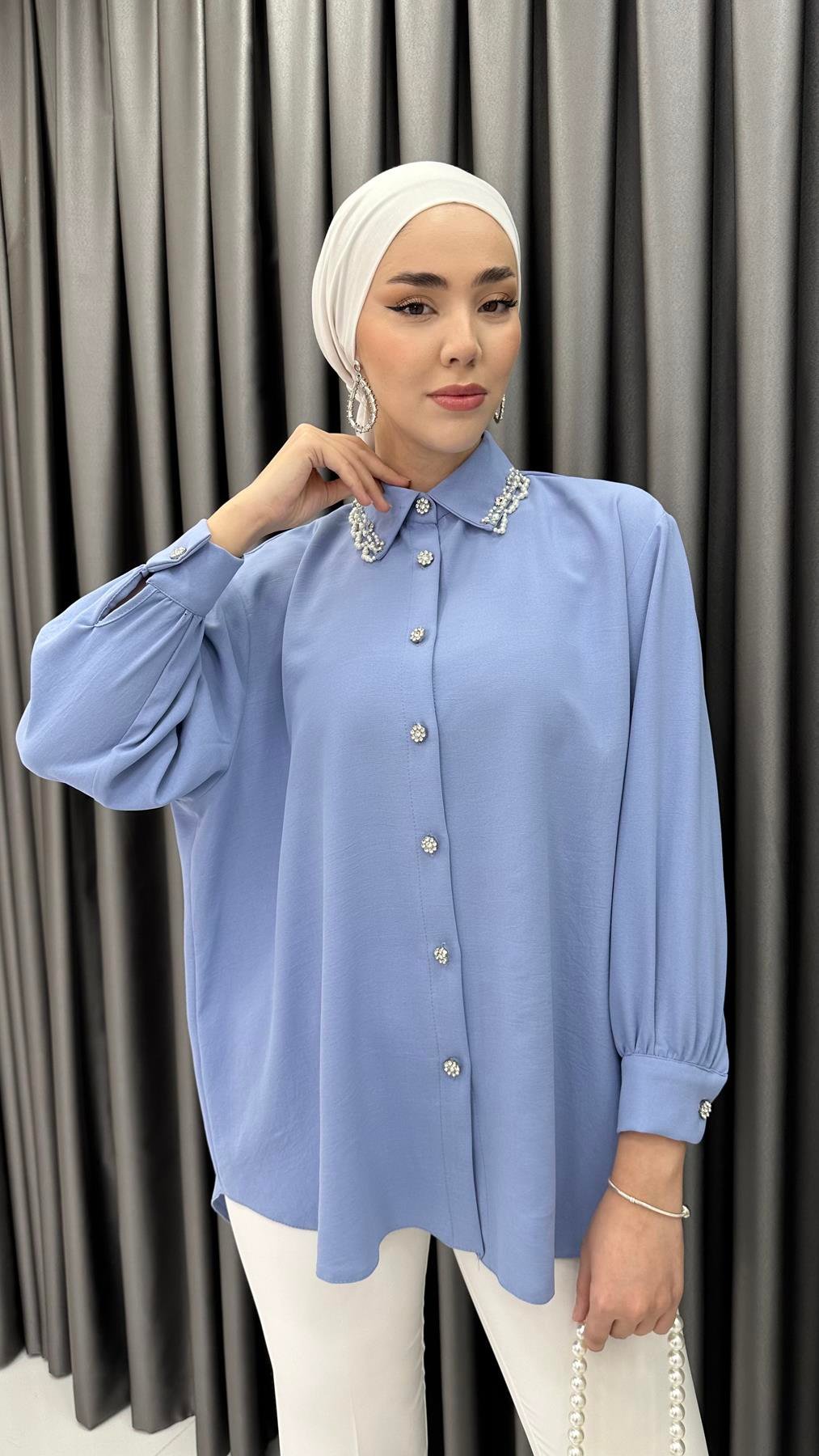 7272 L Bayan Tunik-Mavi