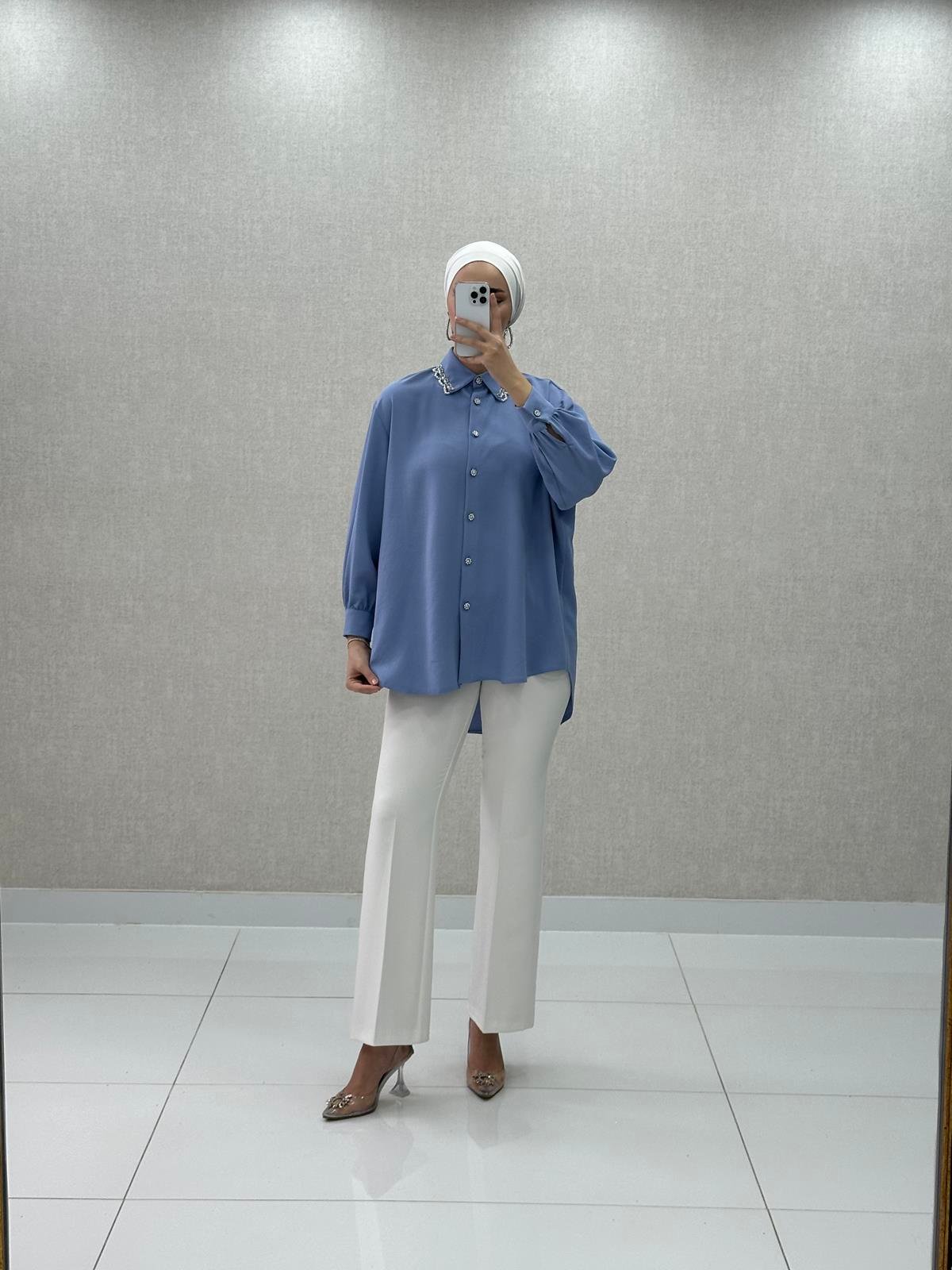 7272 L Bayan Tunik-Mavi