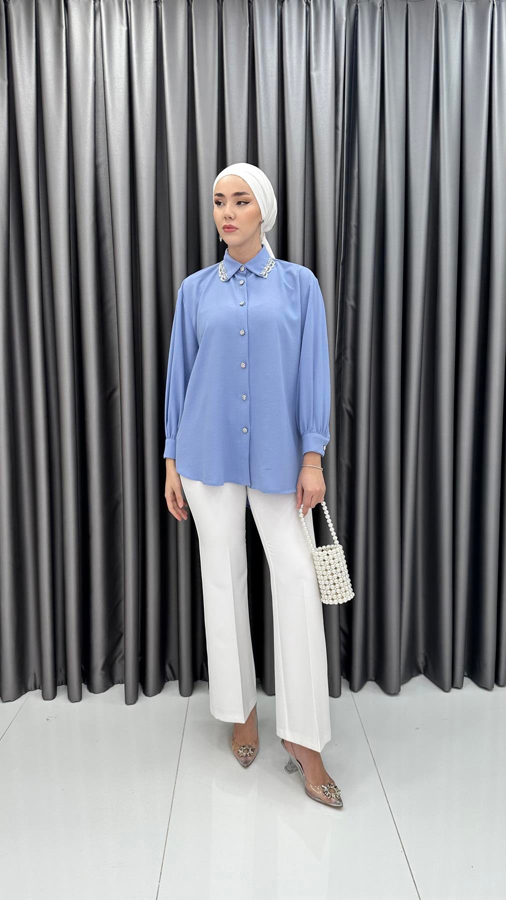 7272 L Bayan Tunik-Mavi