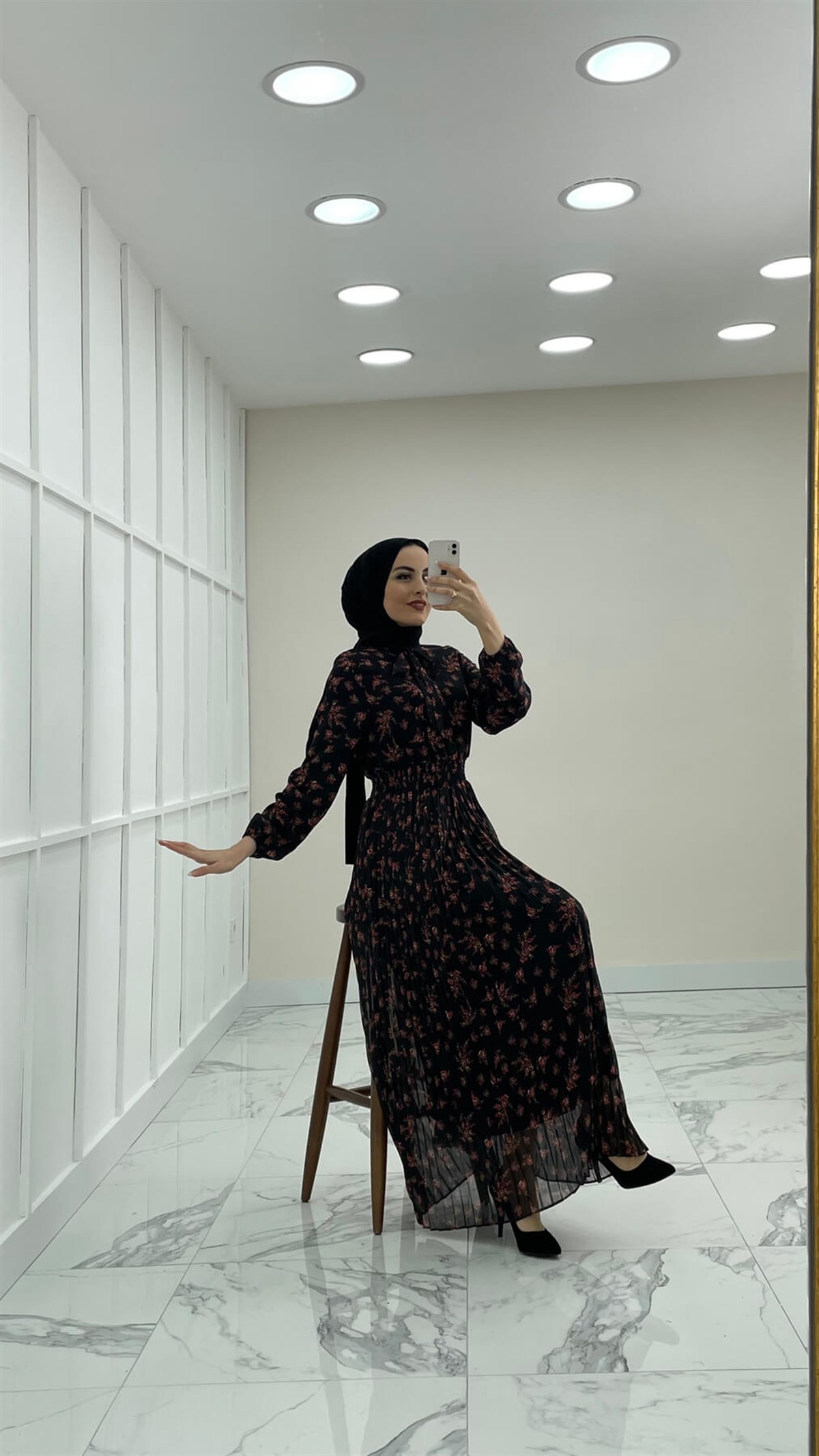 8144 A Desenli Elbise