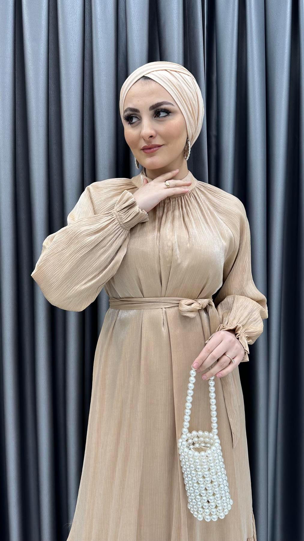 8232 H Bayan Elbise-Bej