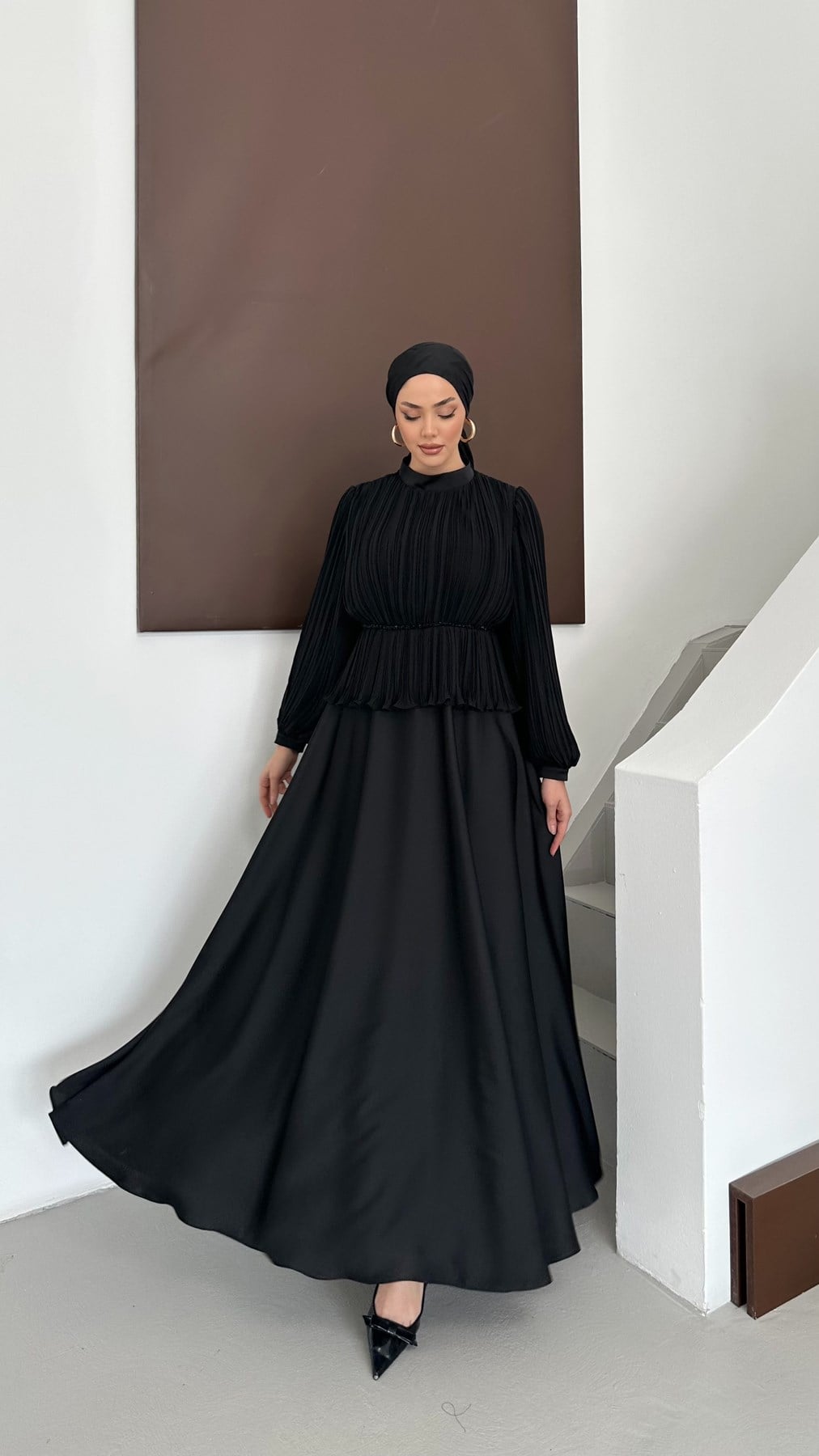 857 G Abiye Elbise-Siyah