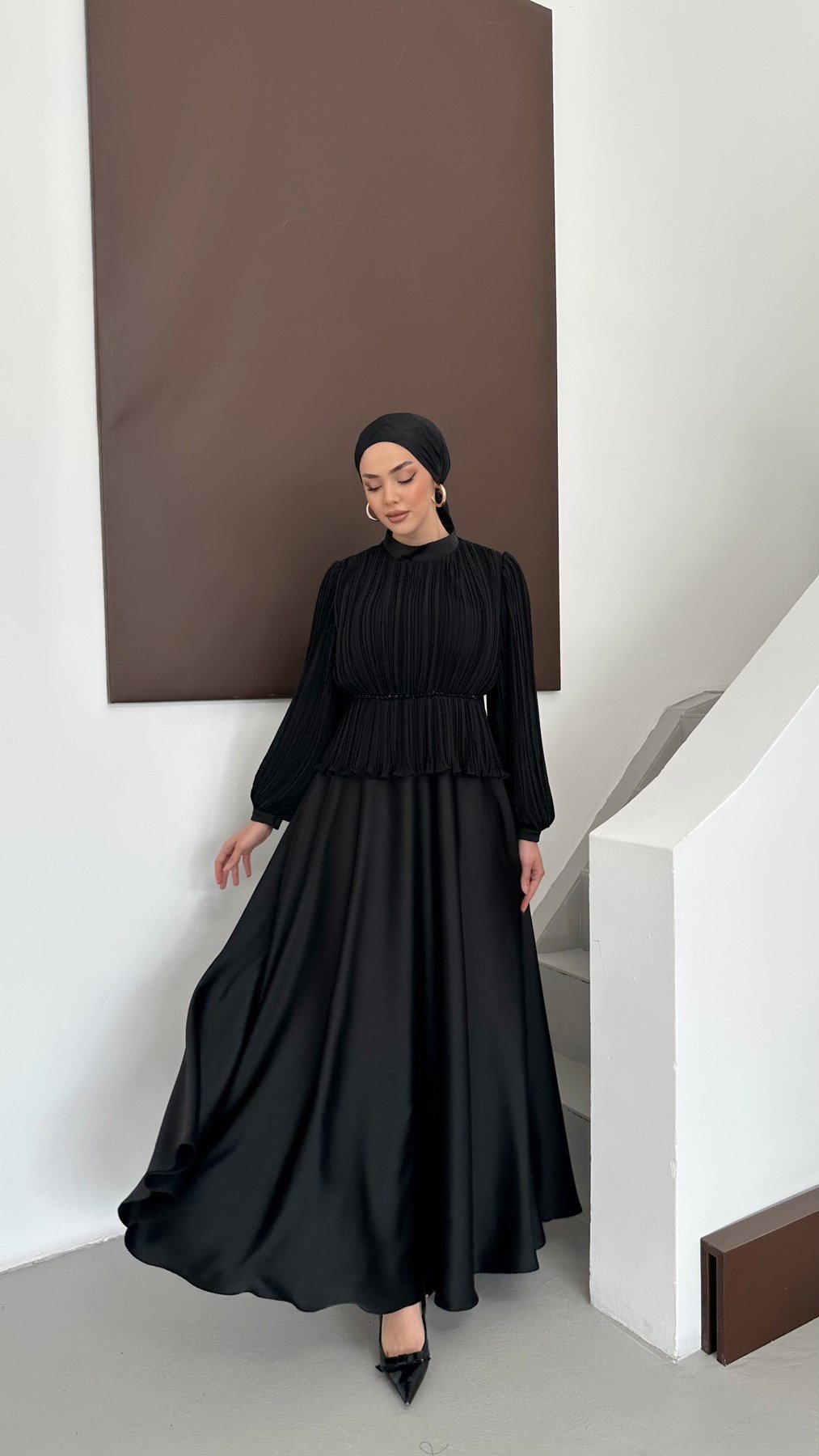 857 G Abiye Elbise-Siyah