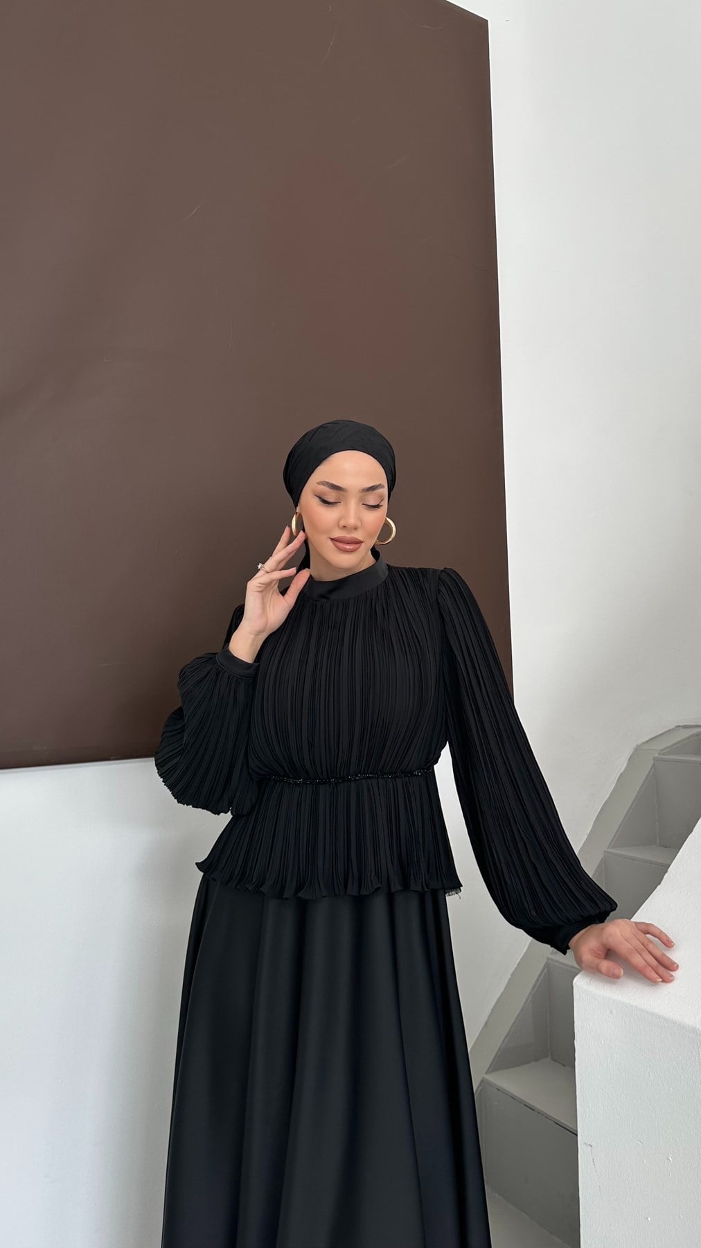 857 G Abiye Elbise-Siyah