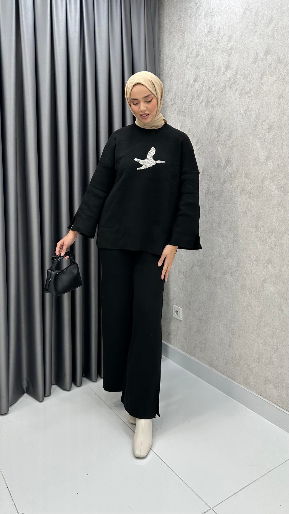 9001 W Triko Takım-Siyah