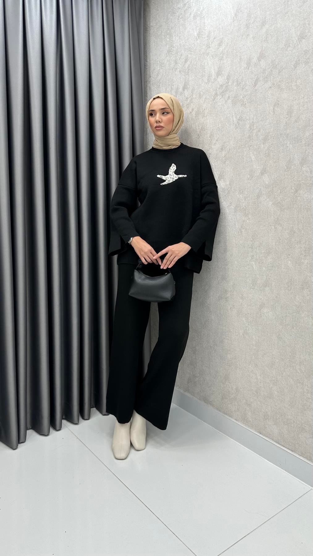 9001 W Triko Takım-Siyah