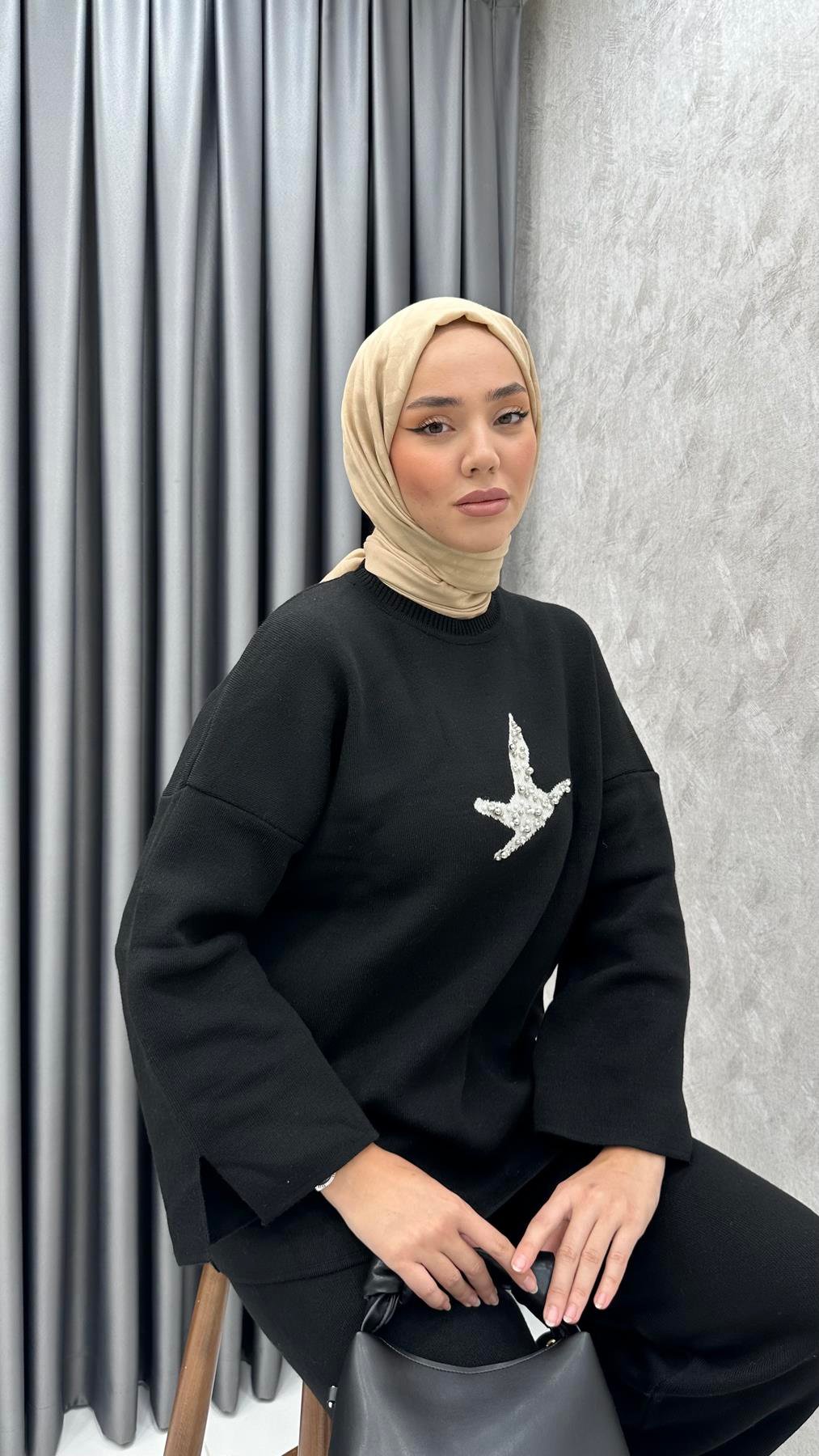 9001 W Triko Takım-Siyah