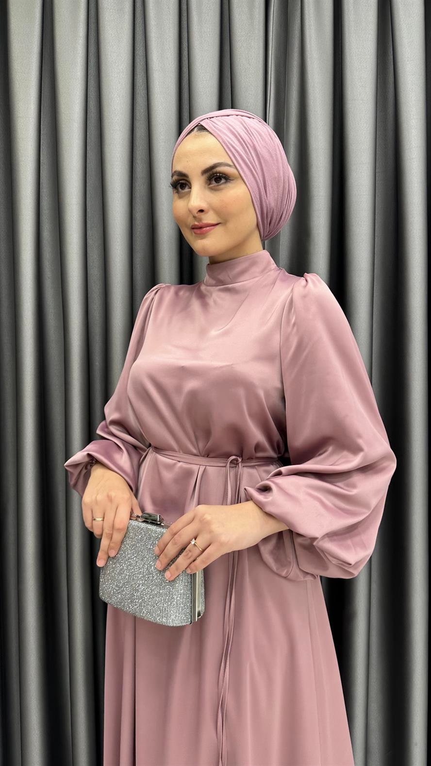 9771 Y Abiye Elbise-Pudra