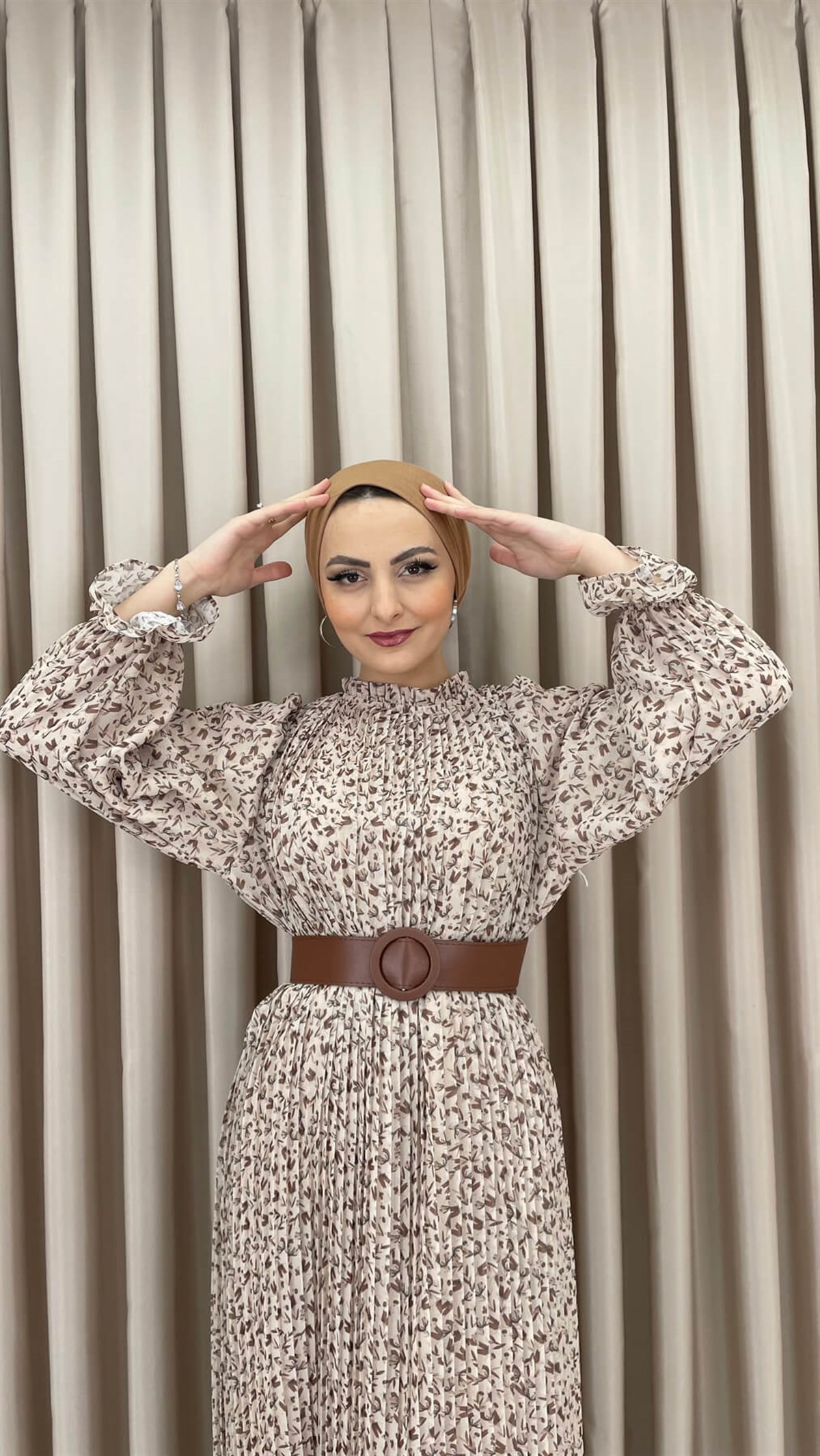 982-1 R Desenli Elbise