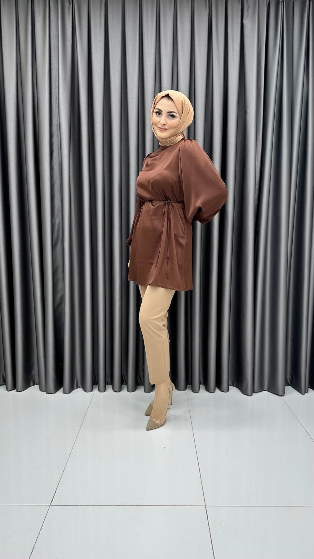 9831 Y Bayan Tunik-Kahve Rengi