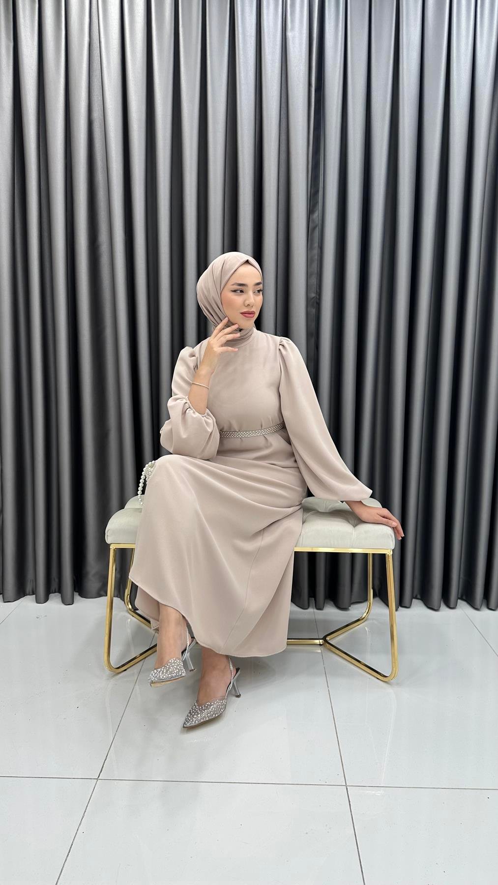 9879 Y Bayan Elbise-Taş