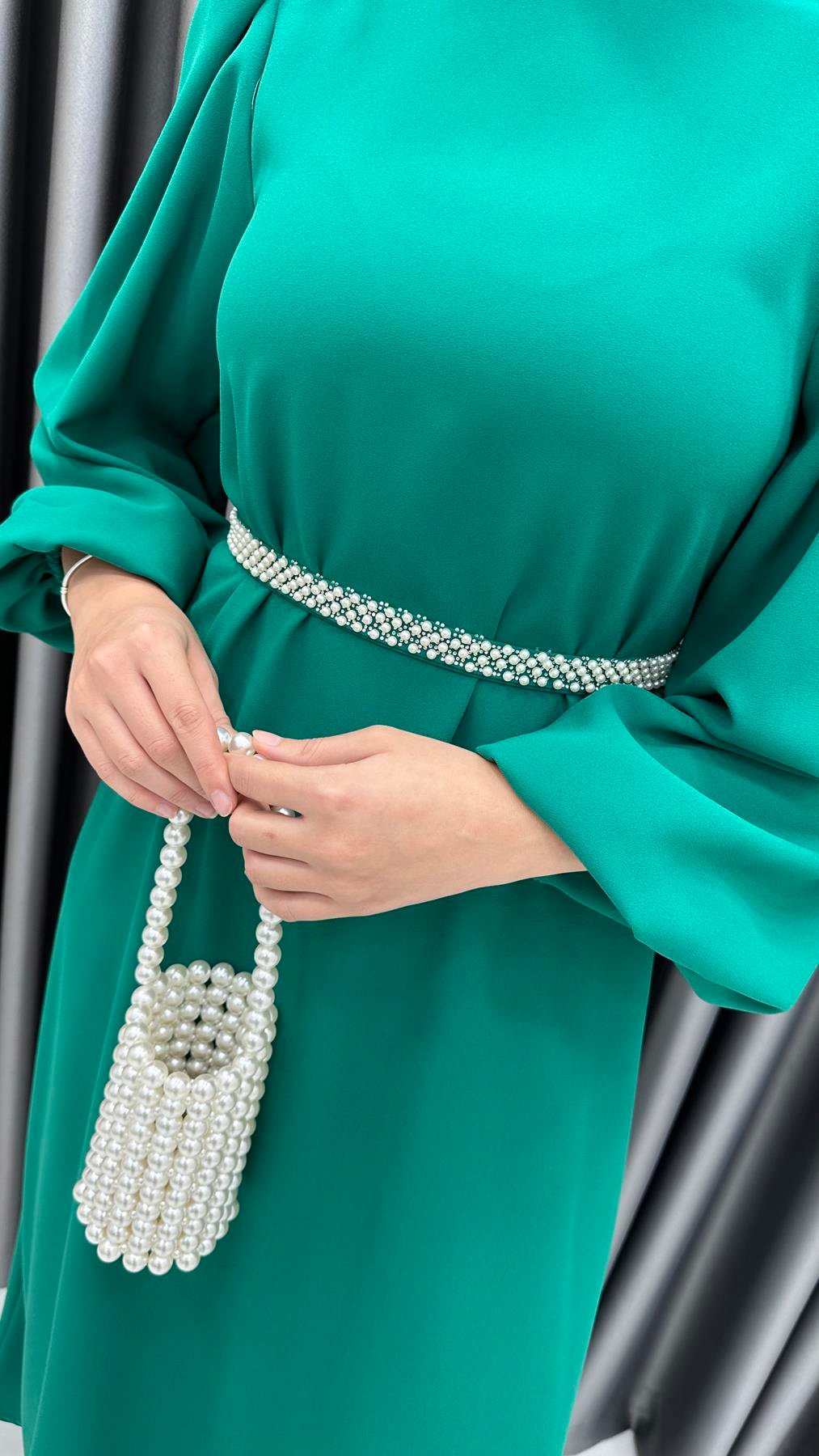 9879 Y Bayan Elbise-Zümrüt