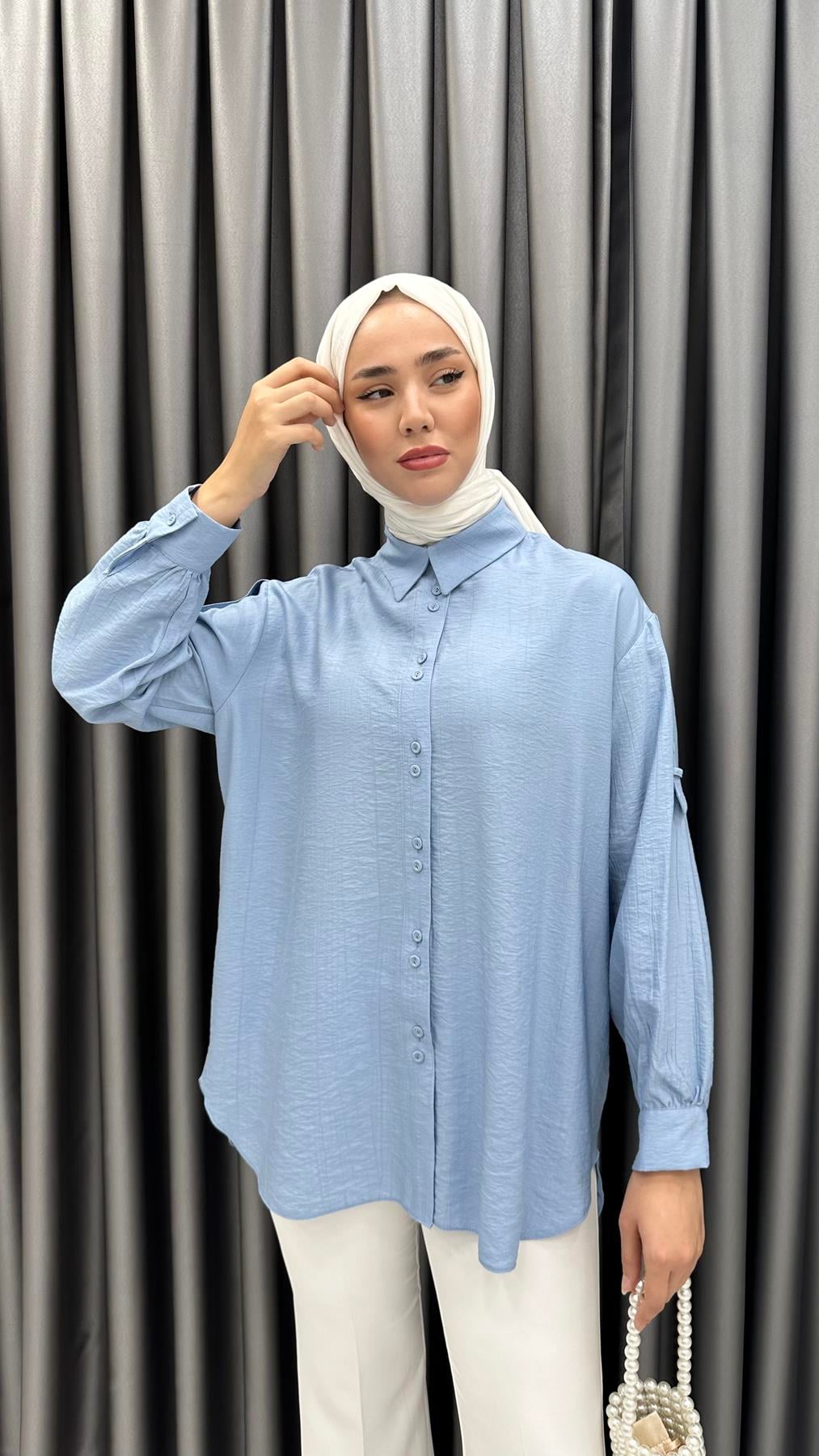 9894 Y Bayan Tunik-Bebe Mavi
