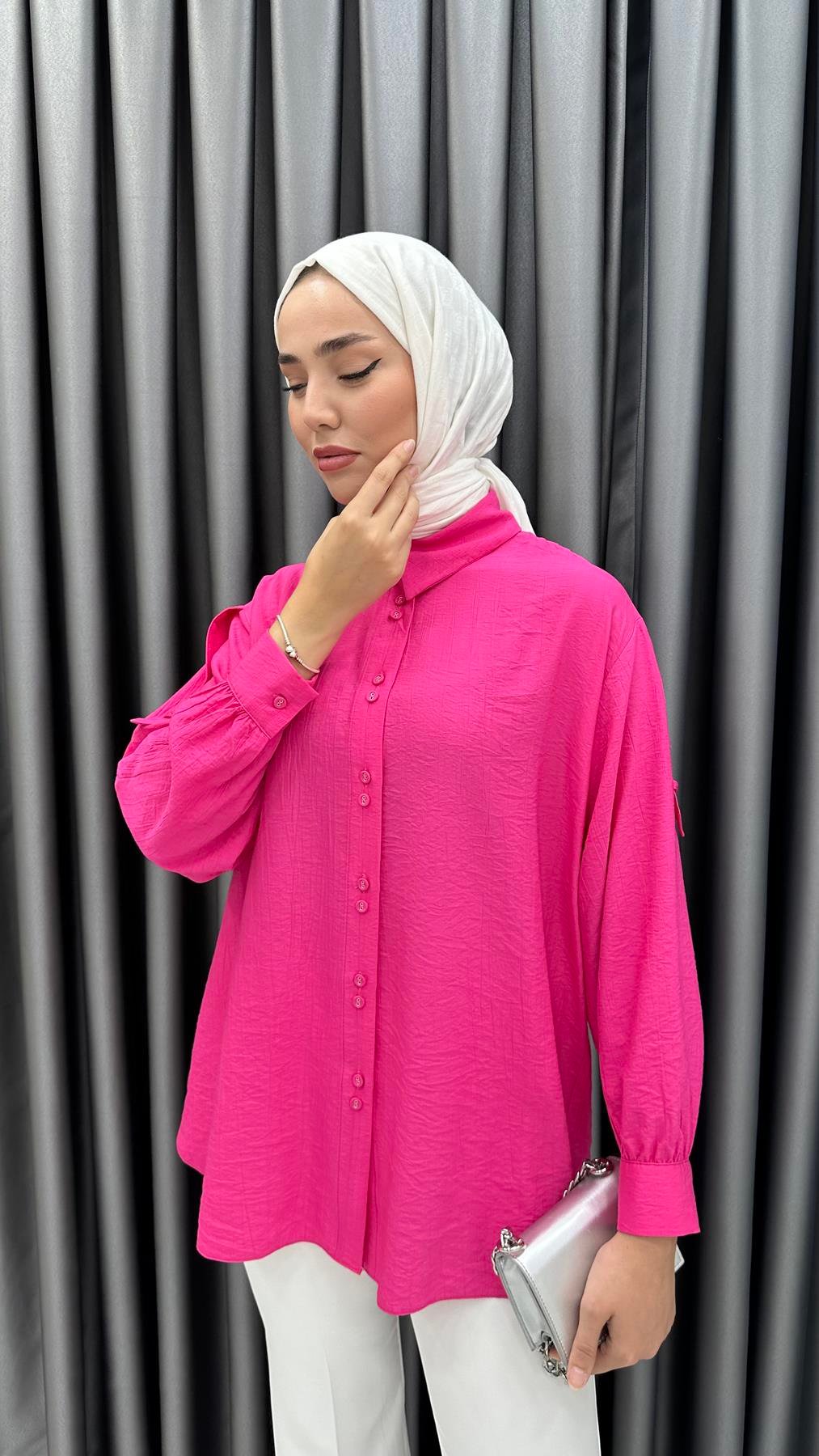 9894 Y Bayan Tunik-Fuşya