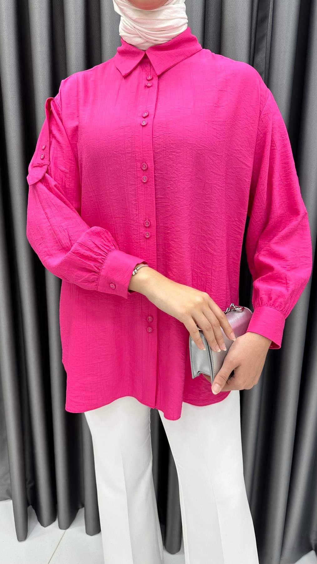 9894 Y Bayan Tunik-Fuşya