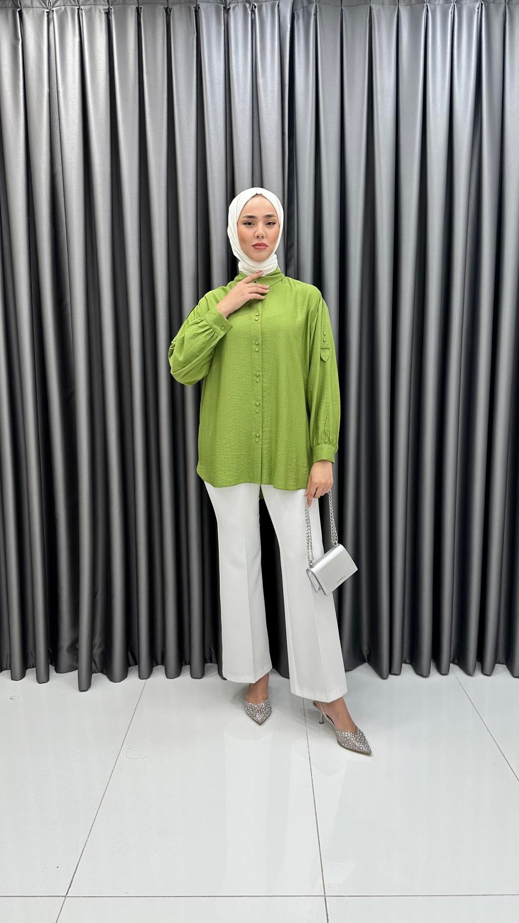 9894 Y Bayan Tunik-Yeşil