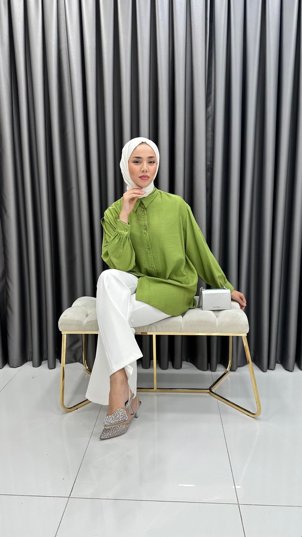 9894 Y Bayan Tunik-Yeşil
