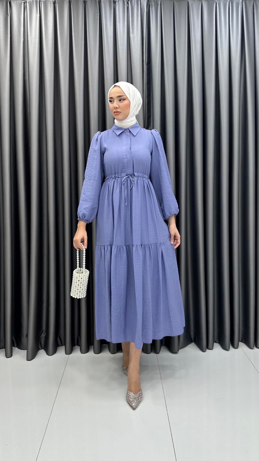 9899 Y Bayan Elbise-Lila