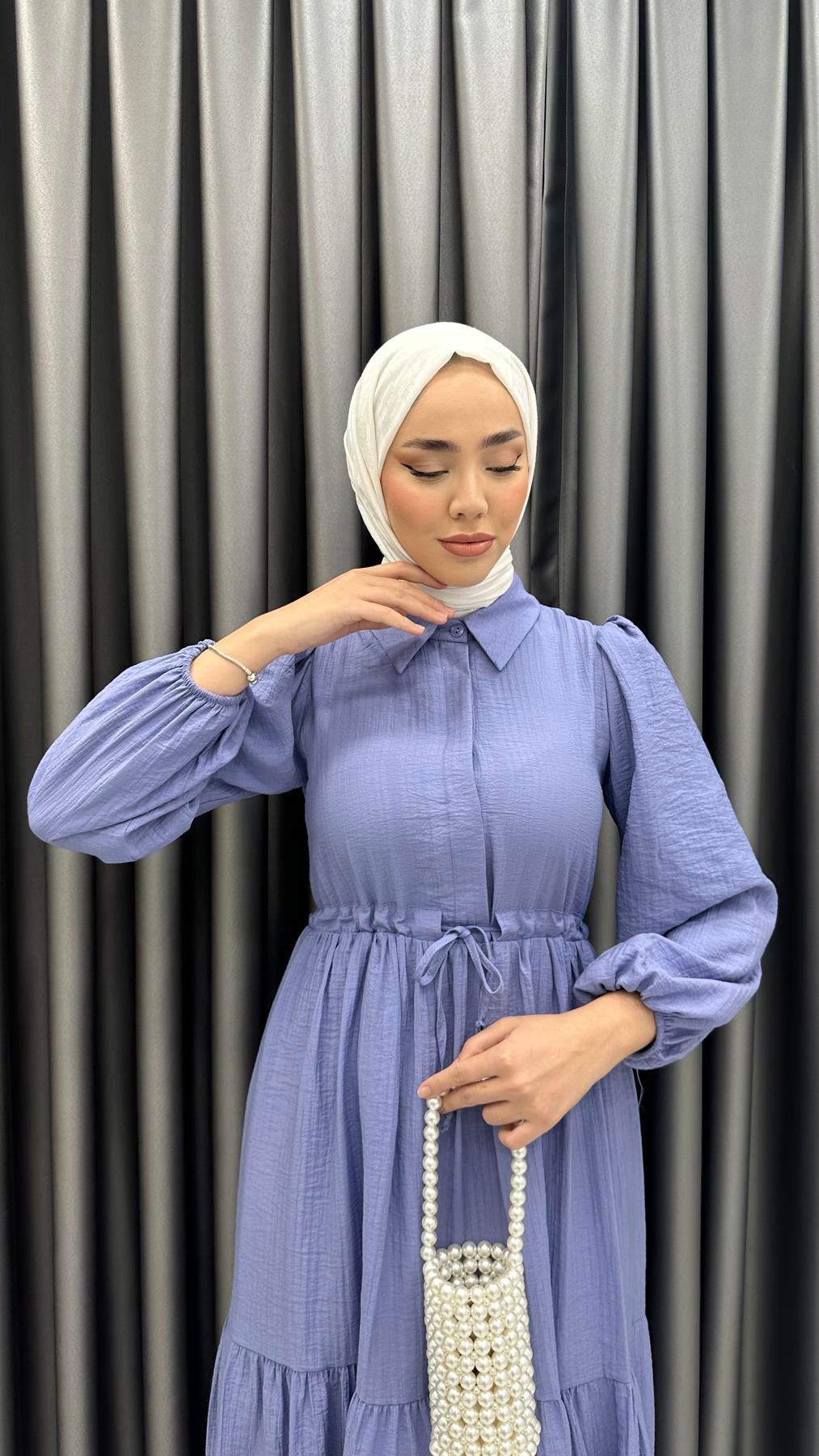 9899 Y Bayan Elbise-Lila