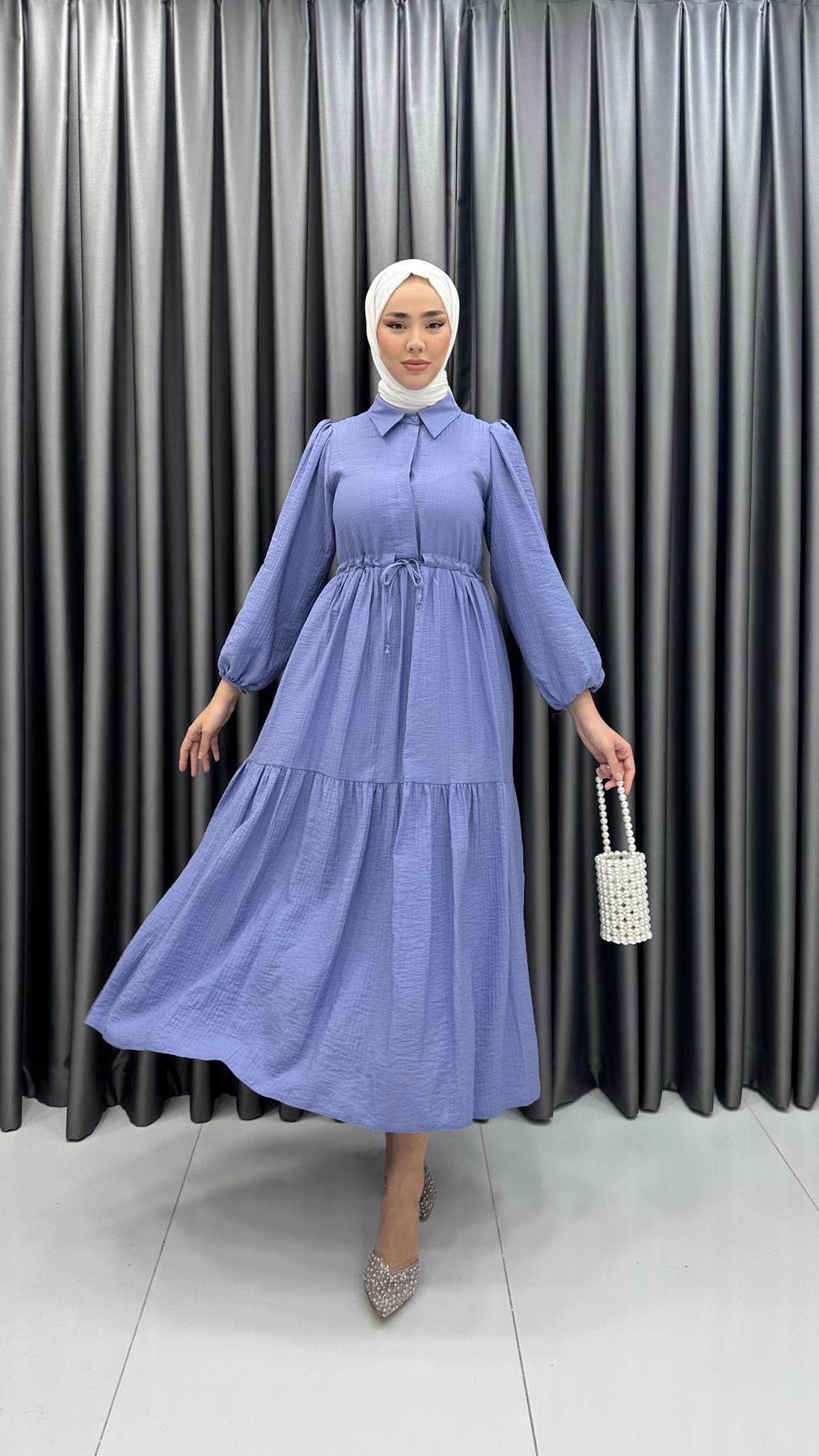 9899 Y Bayan Elbise-Lila