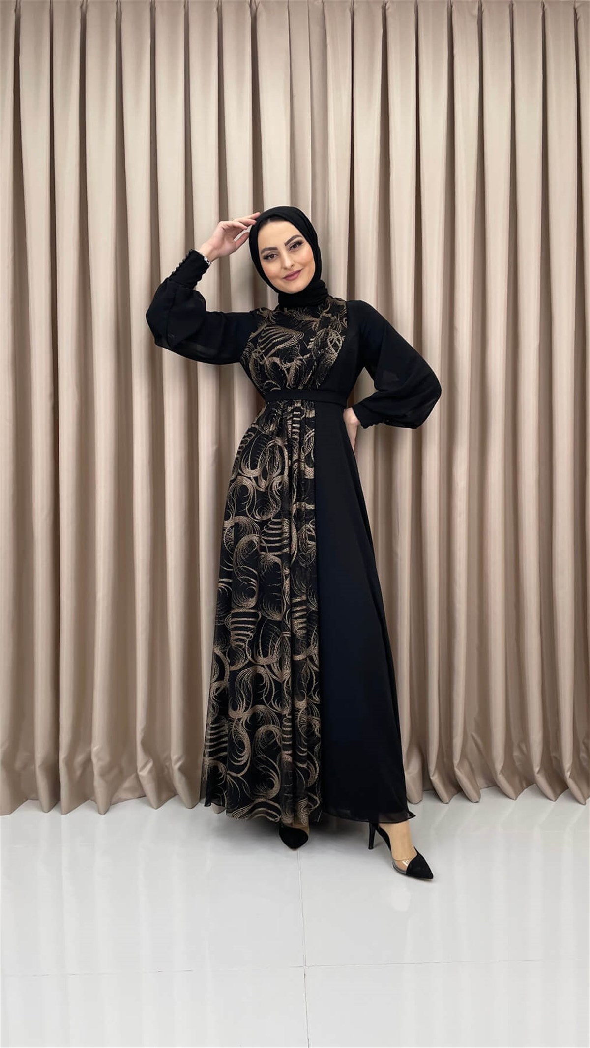 G 470 Halka Desen Elbise