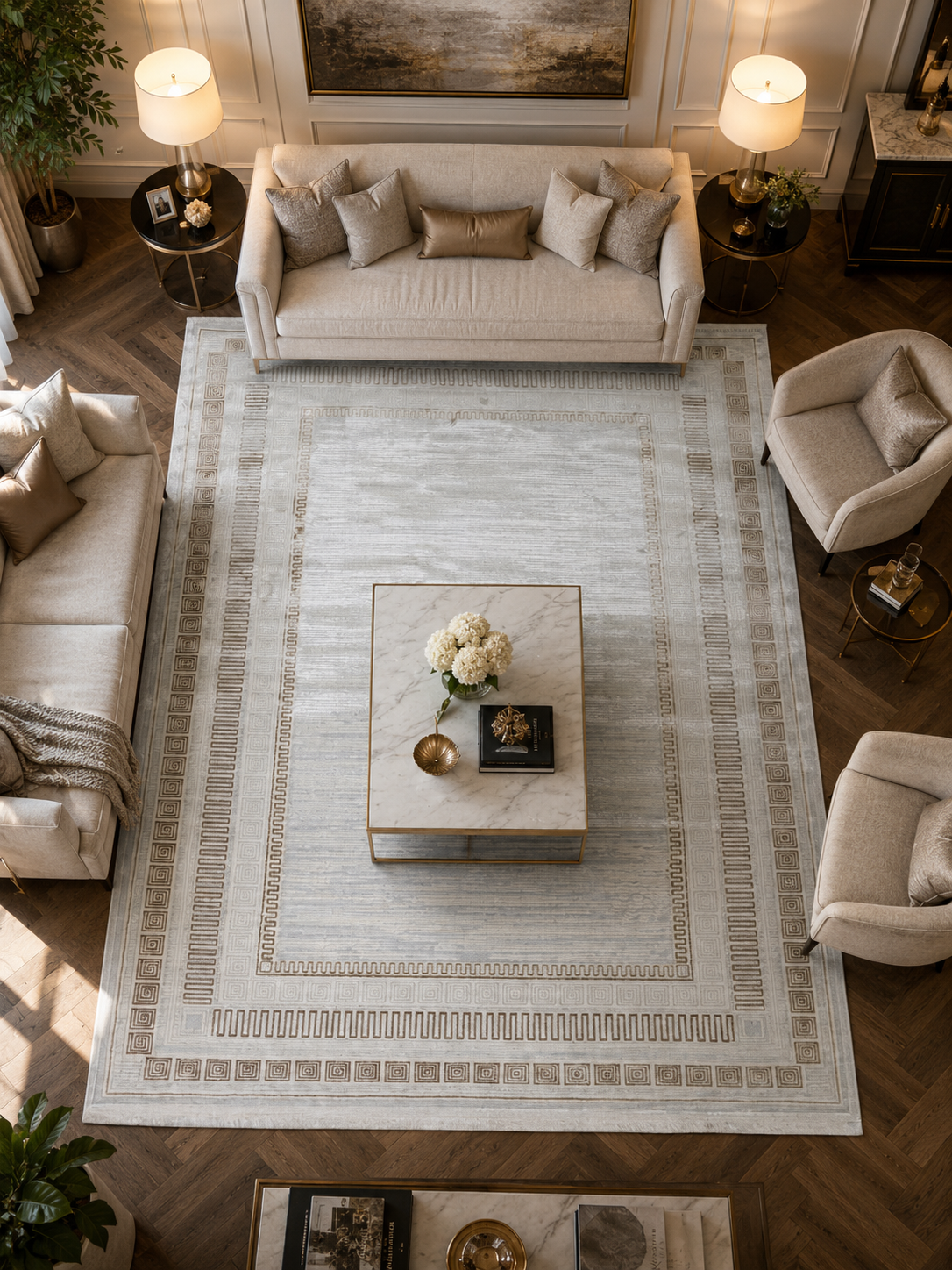 AGAH KF406 CREAM VIZON BORDÜRLÜ - Sultan Halı