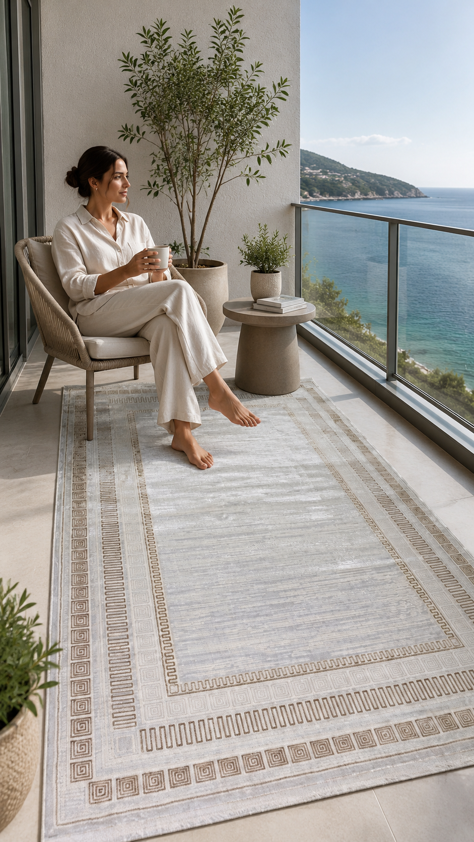 AGAH KF406 CREAM VIZON BORDÜRLÜ - Sultan Halı
